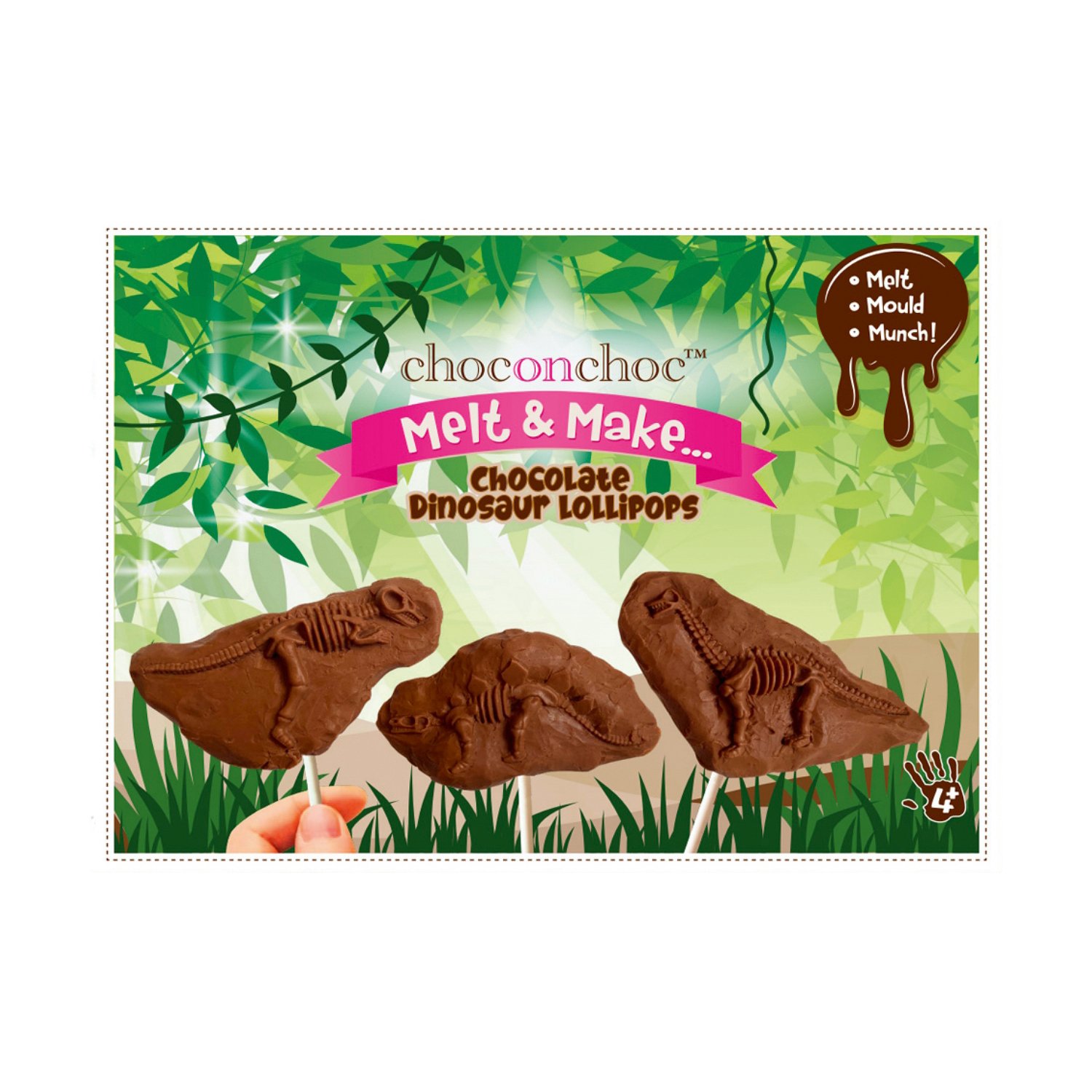 Handmade make your own milk choc dinosaur lollies kit - VAT FREE 6x300g