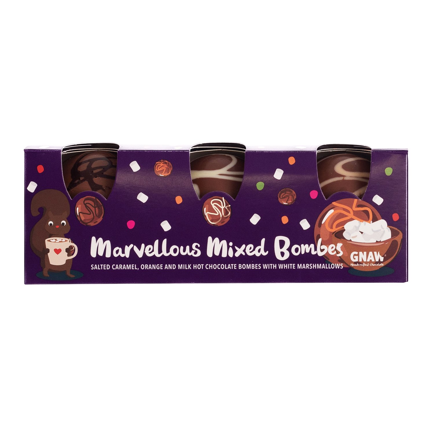 Gnaw Mixed Bombe hot chocolate gift set - VAT FREE 12x129g