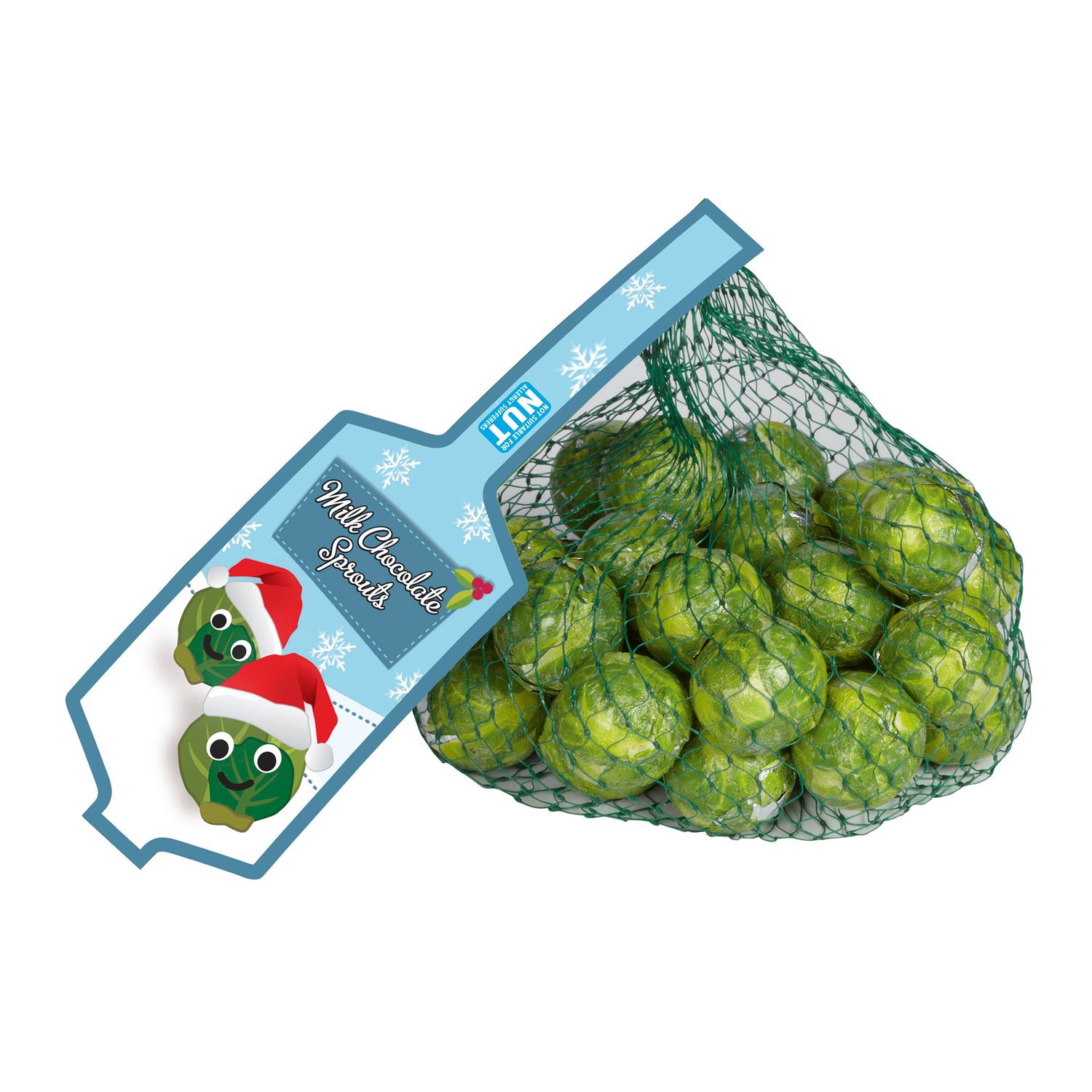 Sprout foiled solid milk chocolate balls in net 50x75g