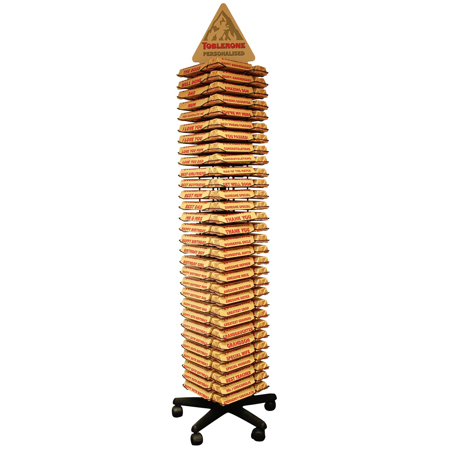 REFILL BARS for 4 Sided Toblerone Floor Spinner 360pcs 360x100g