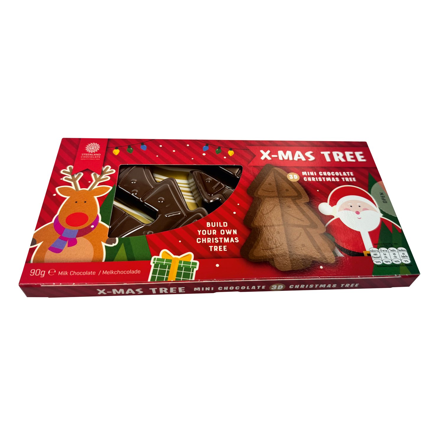 Build your own - Milk chocolate Tree and Reindeer shapes in carton 24x90g