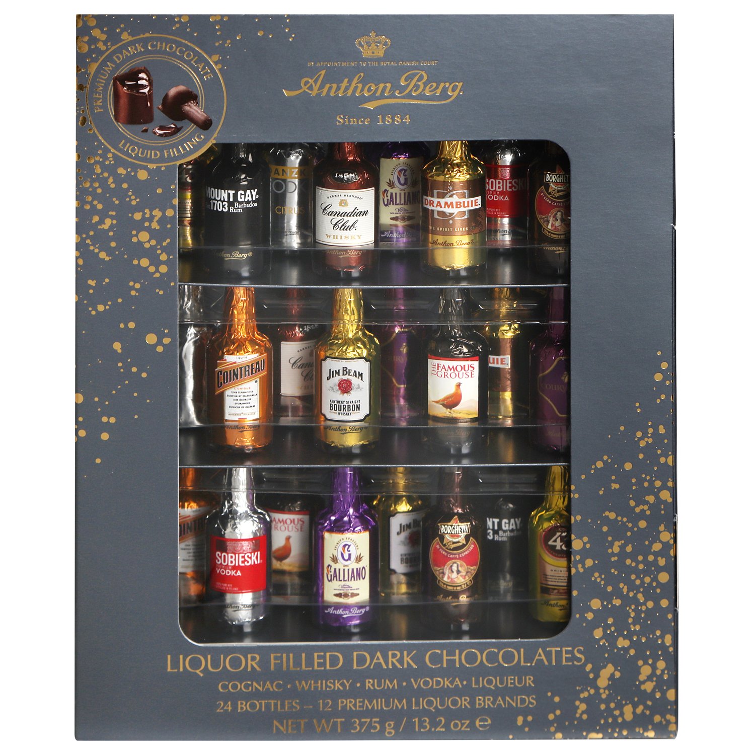 Anthon Berg 24pc chocolate liqueurs minibar 6x375g