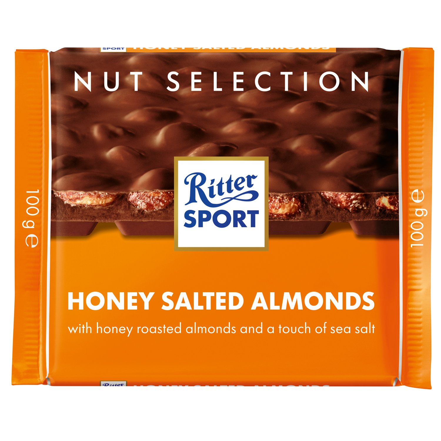Ritter Sport milk chocolate with honey salt and almonds bar 11x100g
