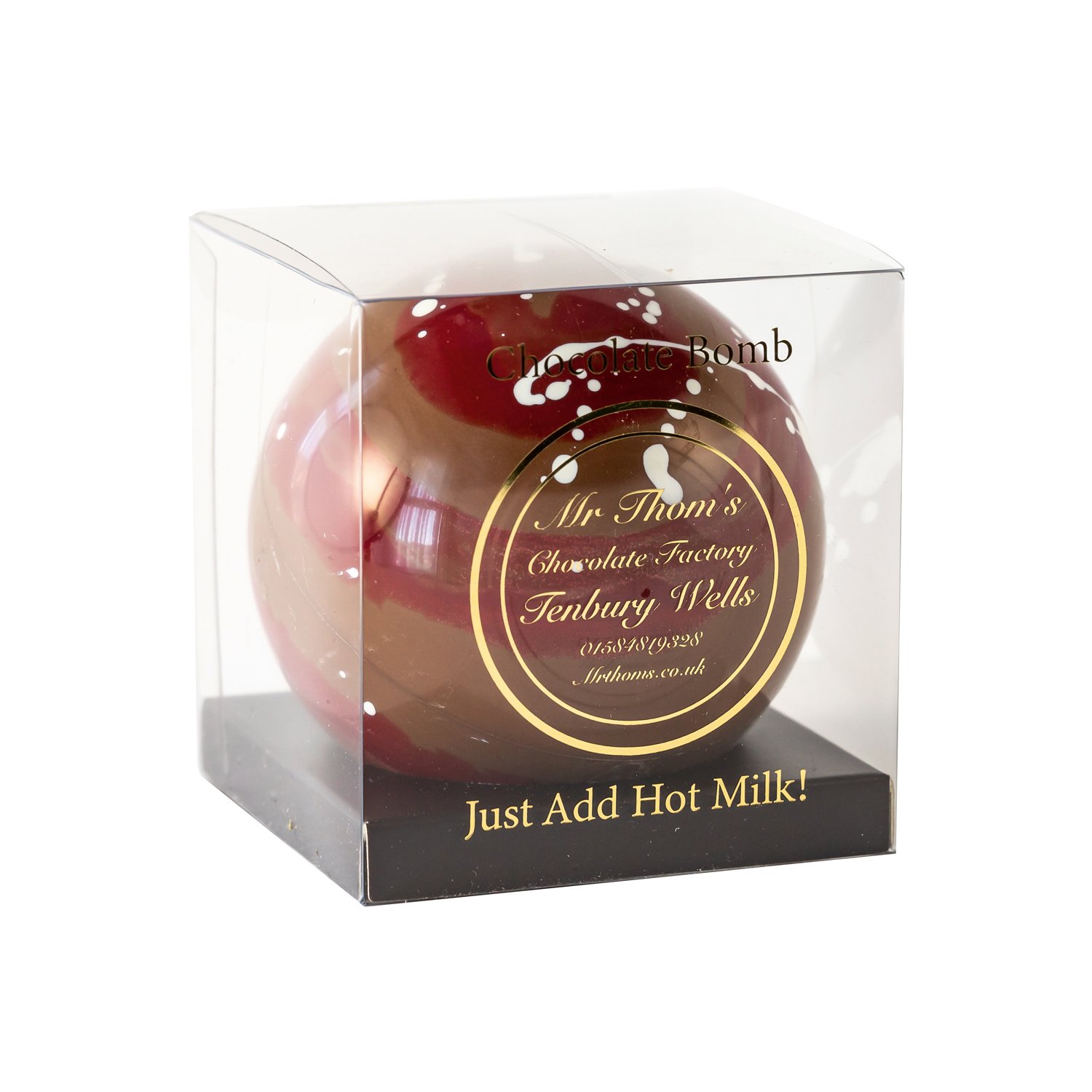 Mr Thoms milk chocolate bomb in acetate gift box - VAT FREE 8x80g