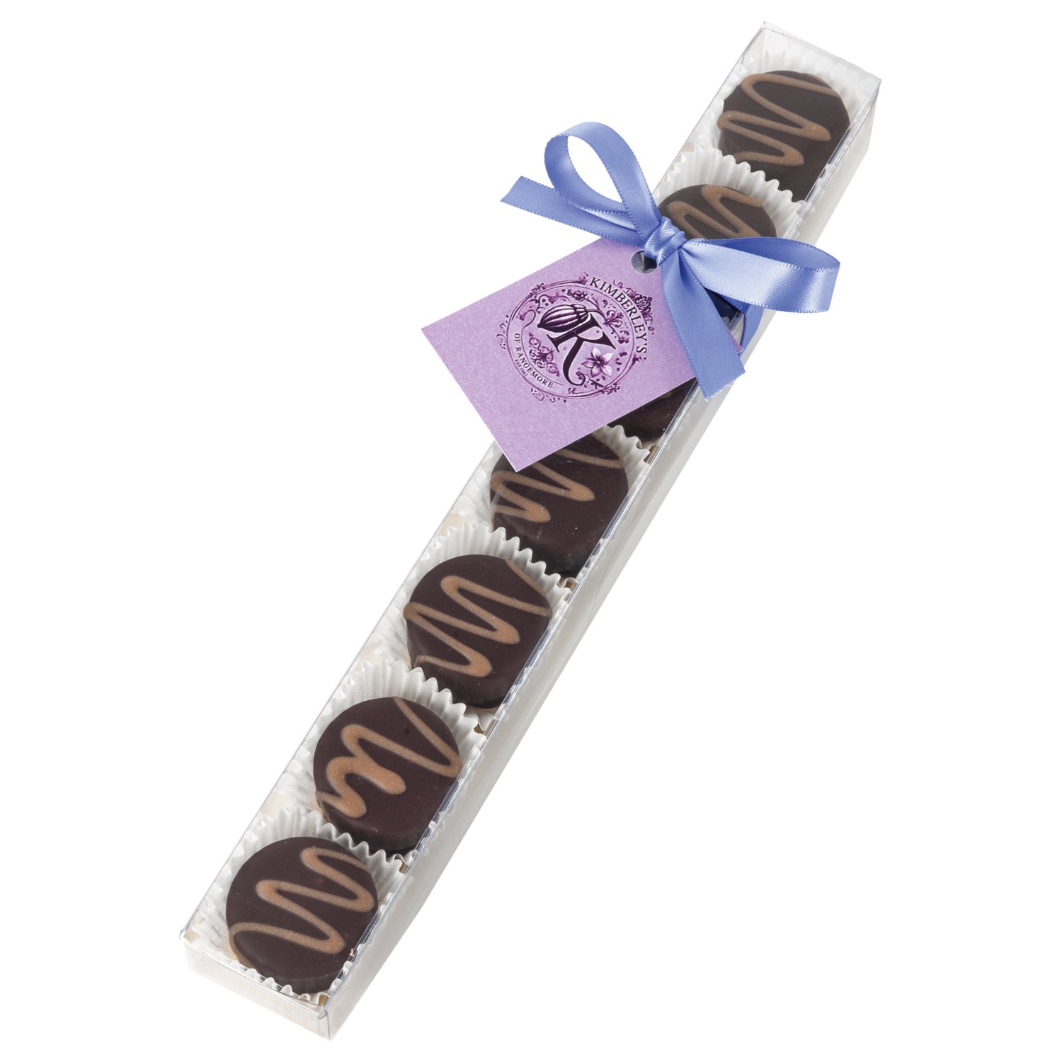 English coffee creams in 25cm finger box with ribbon and tag 12x105g
