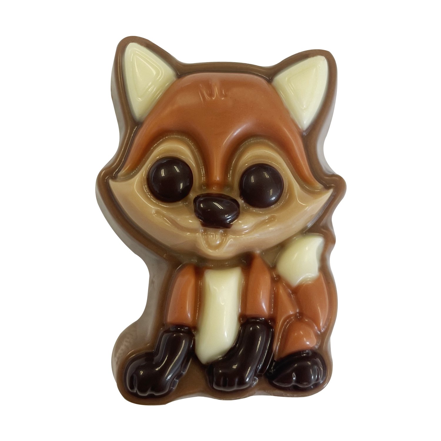Decorated milk chocolate praline filled fox - app 90pcs x 1.35kg