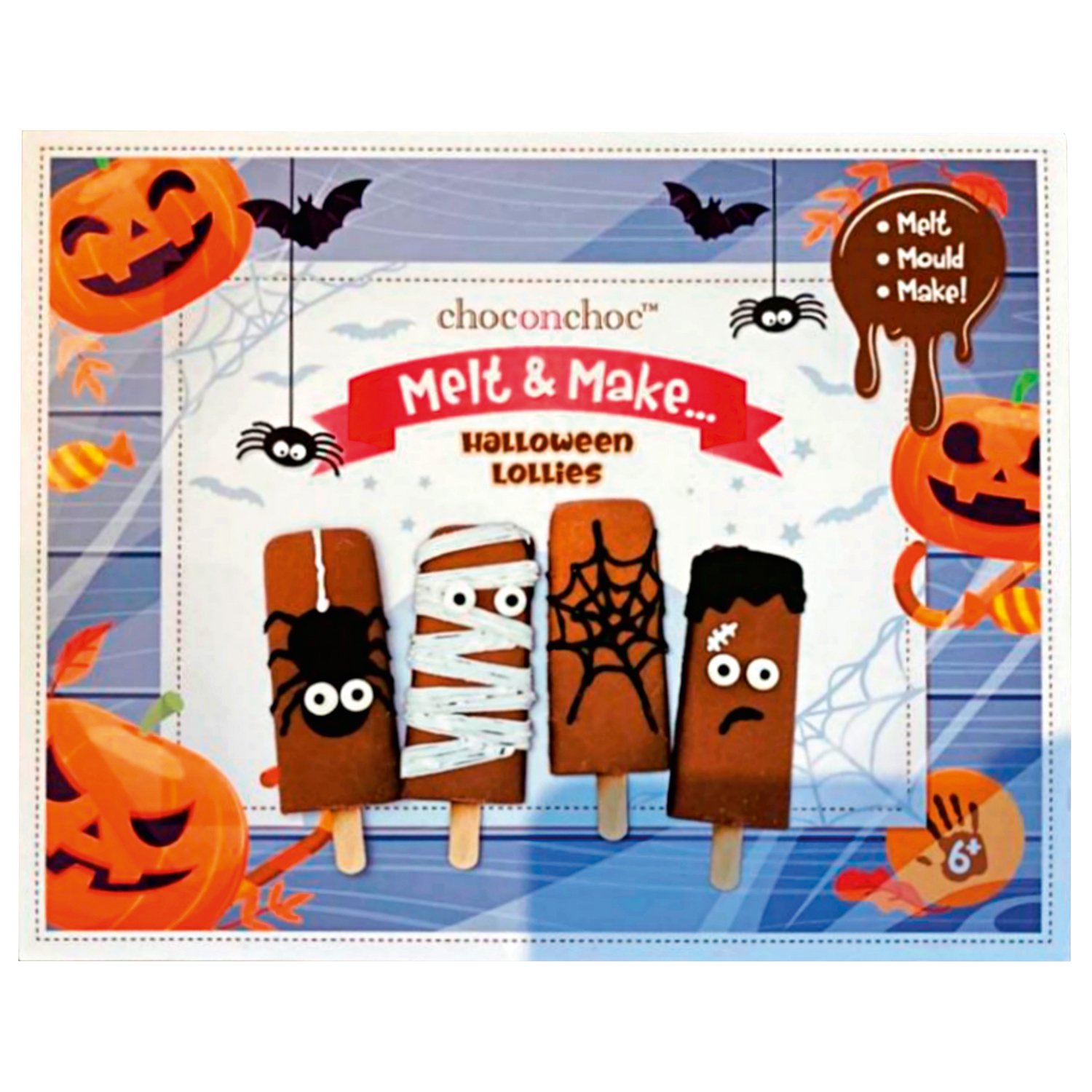 Make your own milk choc Halloween lollies kit - 24x18x5cm VAT FREE 6x220g