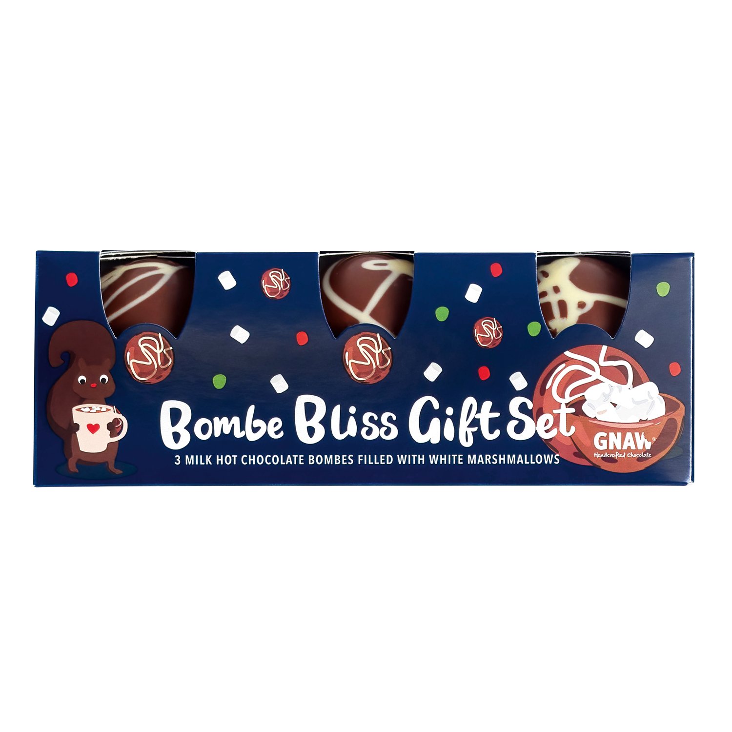 Gnaw Bombe Bliss hot chocolate gift set - VAT FREE 12x129g