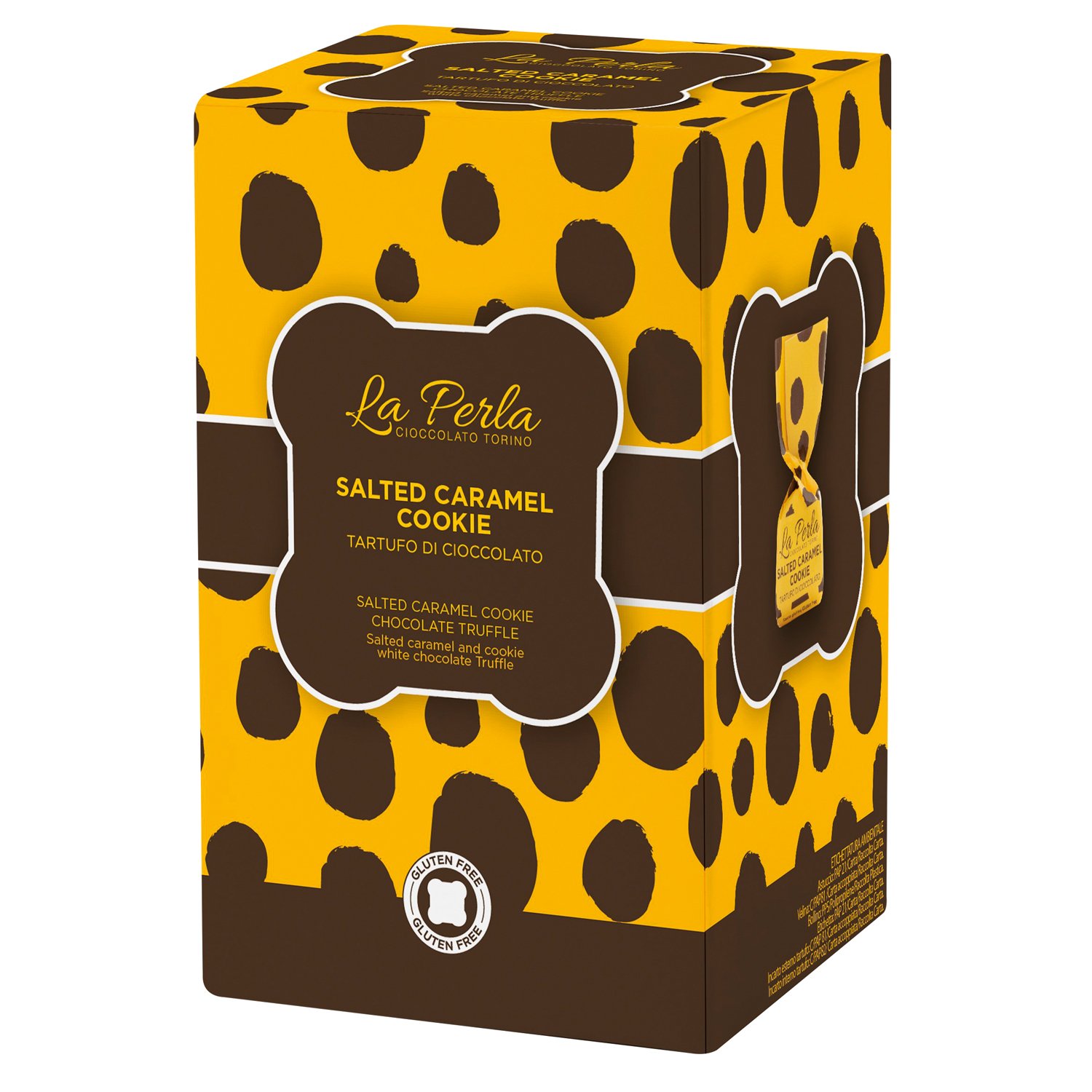 White choc truffles with dark choc chip s/caramel and biscuit gift box 12x150g