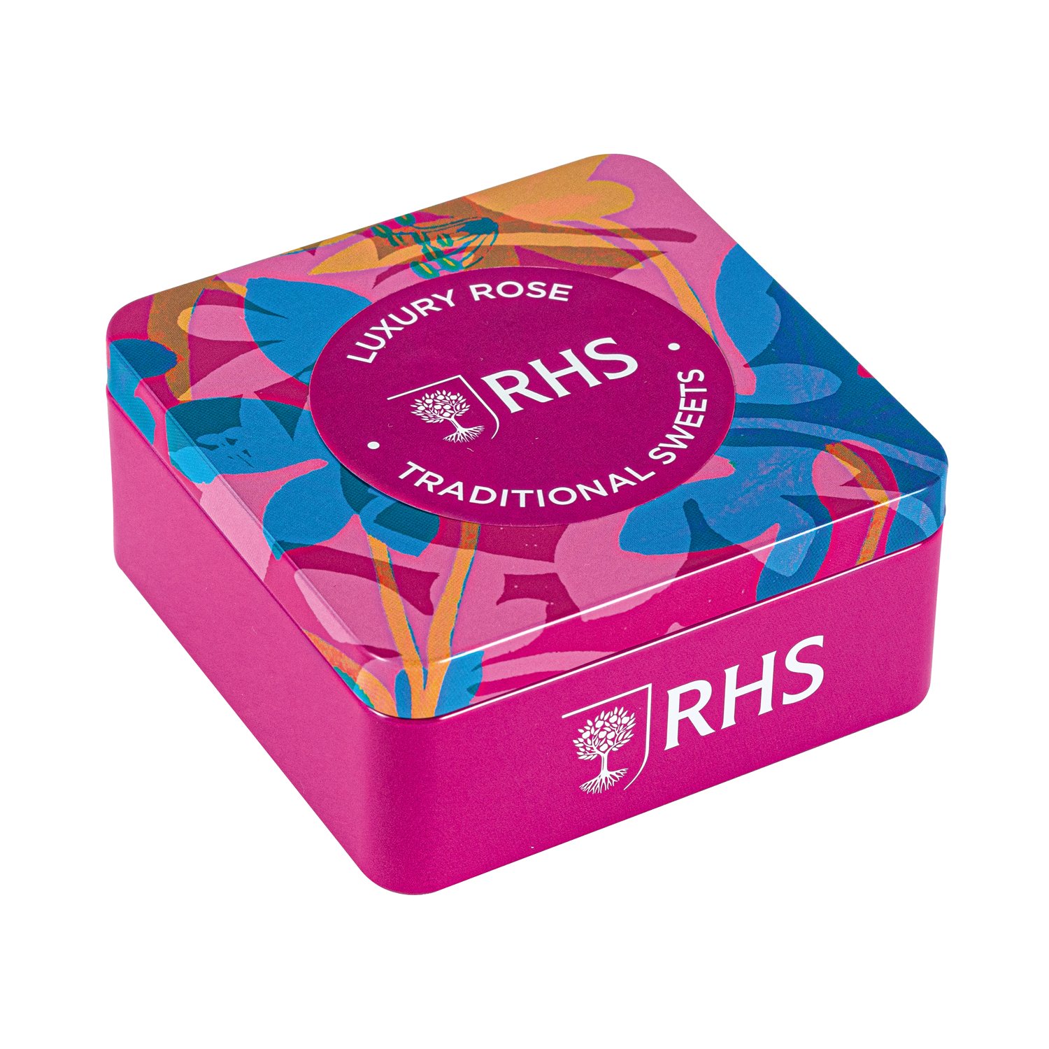 Luxury rose flavour traditional sweets in embossed tin 12x120g