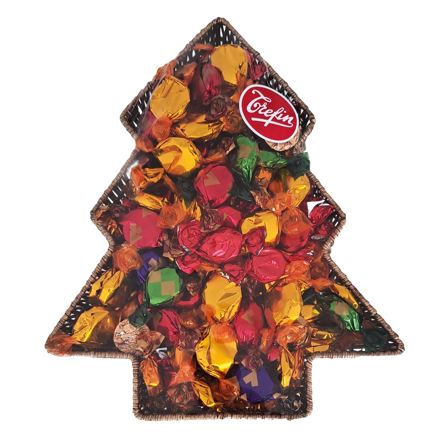 Tree shaped basket with twist wrapped toffees and chocolates 6x1kg