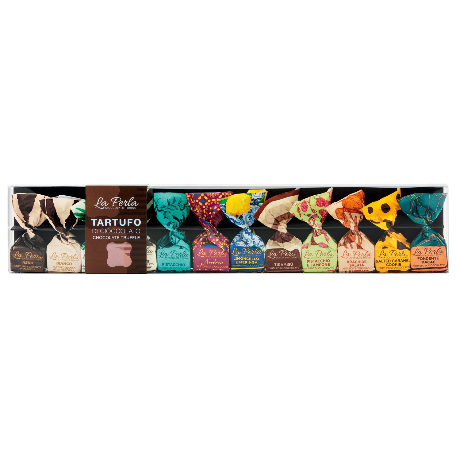Tartufo di Cioccolato choc truffles in long gift box 38x7.5x3cm 12x170g