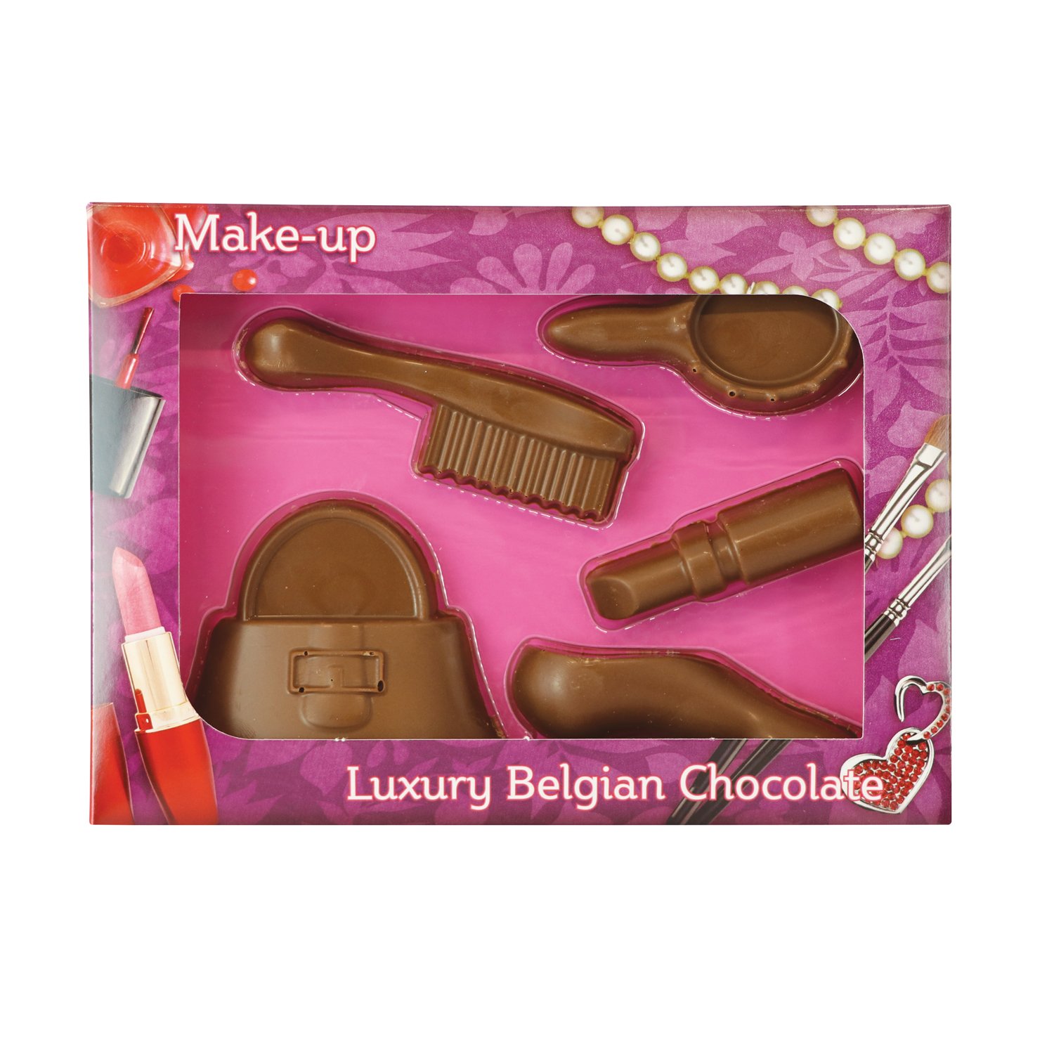 Solid milk chocolate make-up kit in presentation carton 8x130g