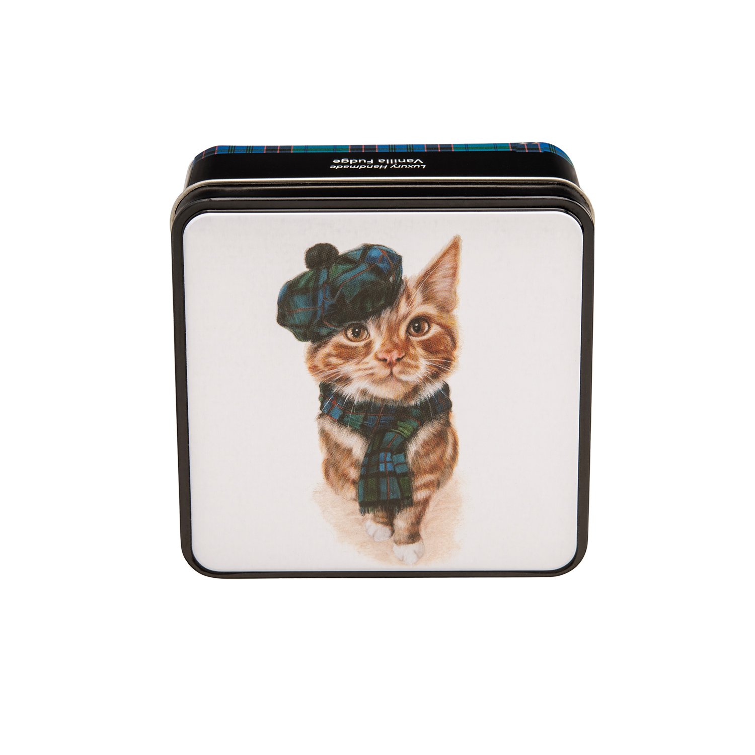 Lana Mathieson Tam O Ginger cat tin of vanilla fudge 16x120g