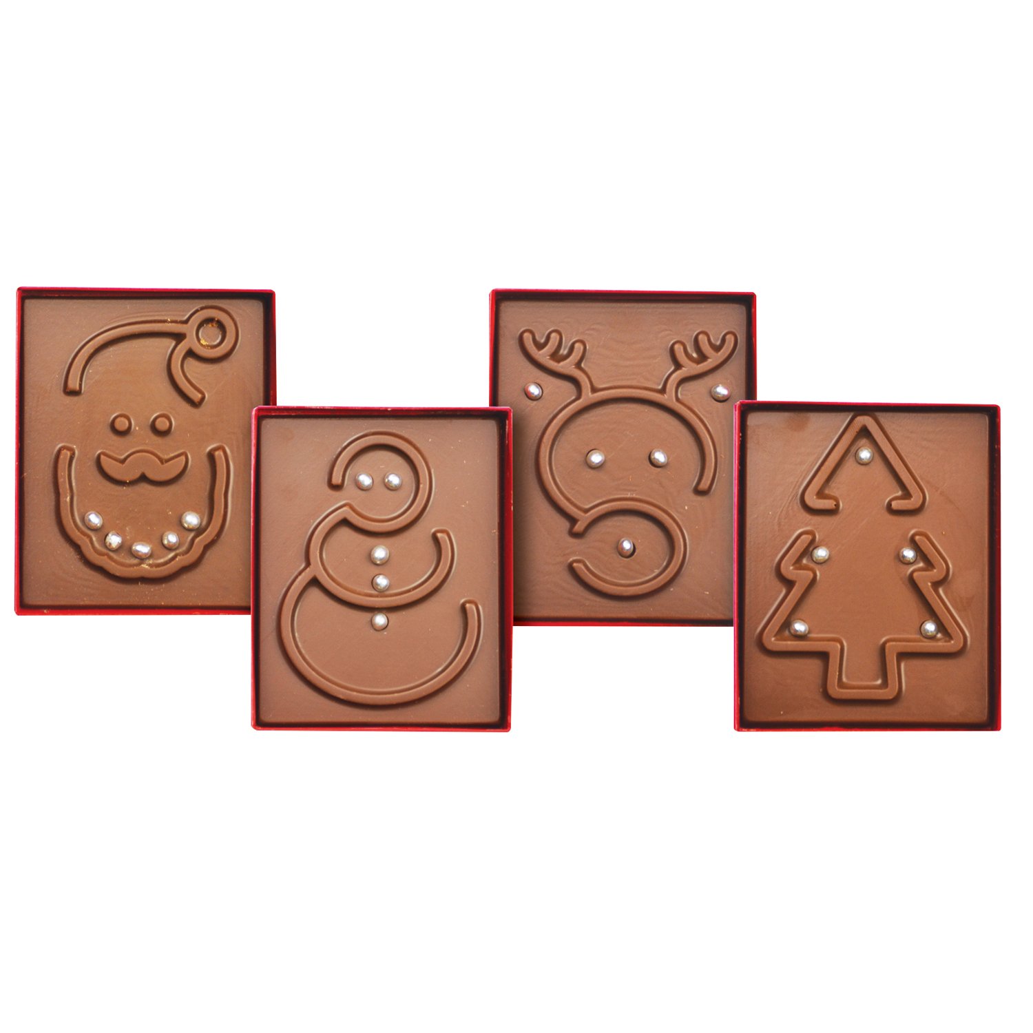 Solid milk chocolate Christmas games in mixed display - 4 designs 12x75g