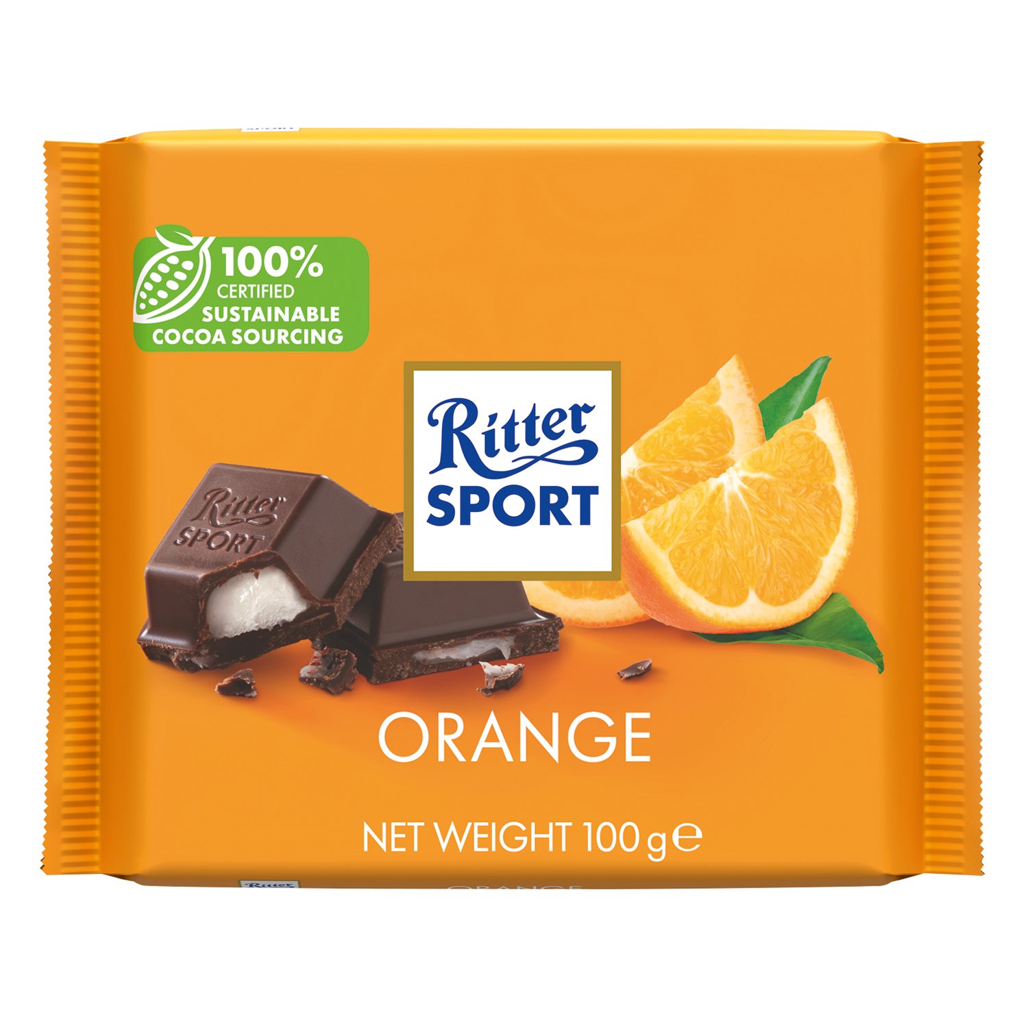 Ritter Sport dark chocolate with orange fondant bar 12x100g