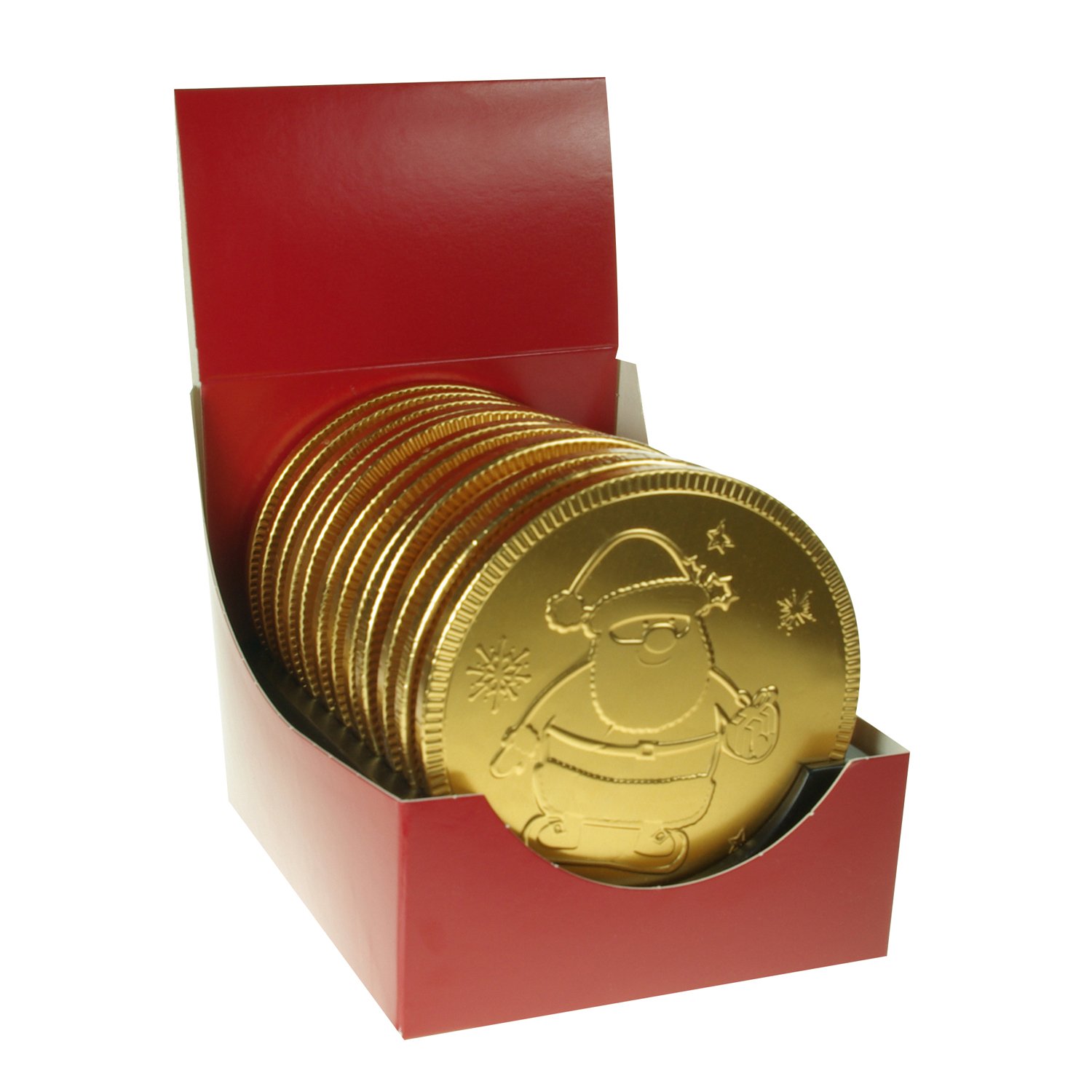 Gold foiled milk chocolate giant coins 125mm 12x90g