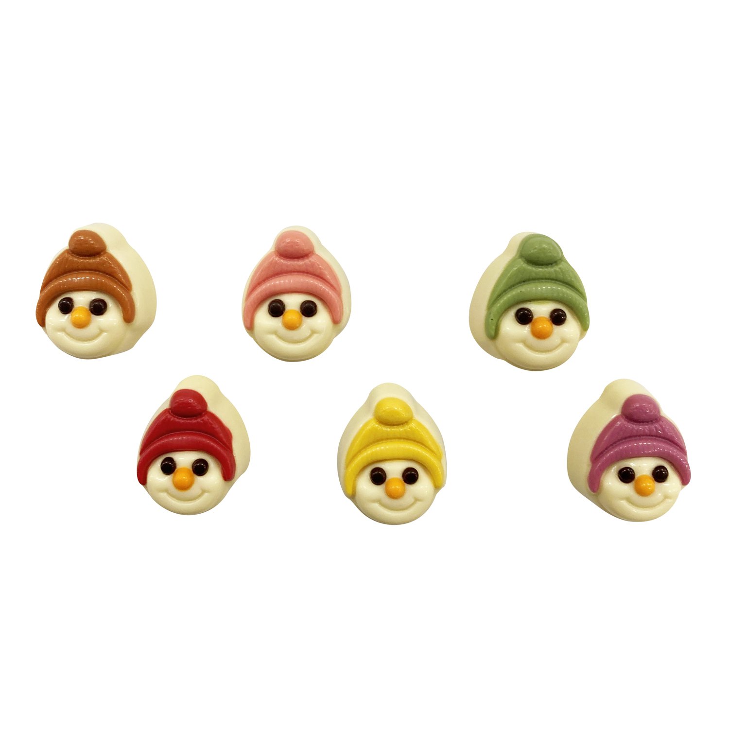 Decorated milk choc hazelnut paste filled Jolly Snowman - app 90pcs x 1.62kg