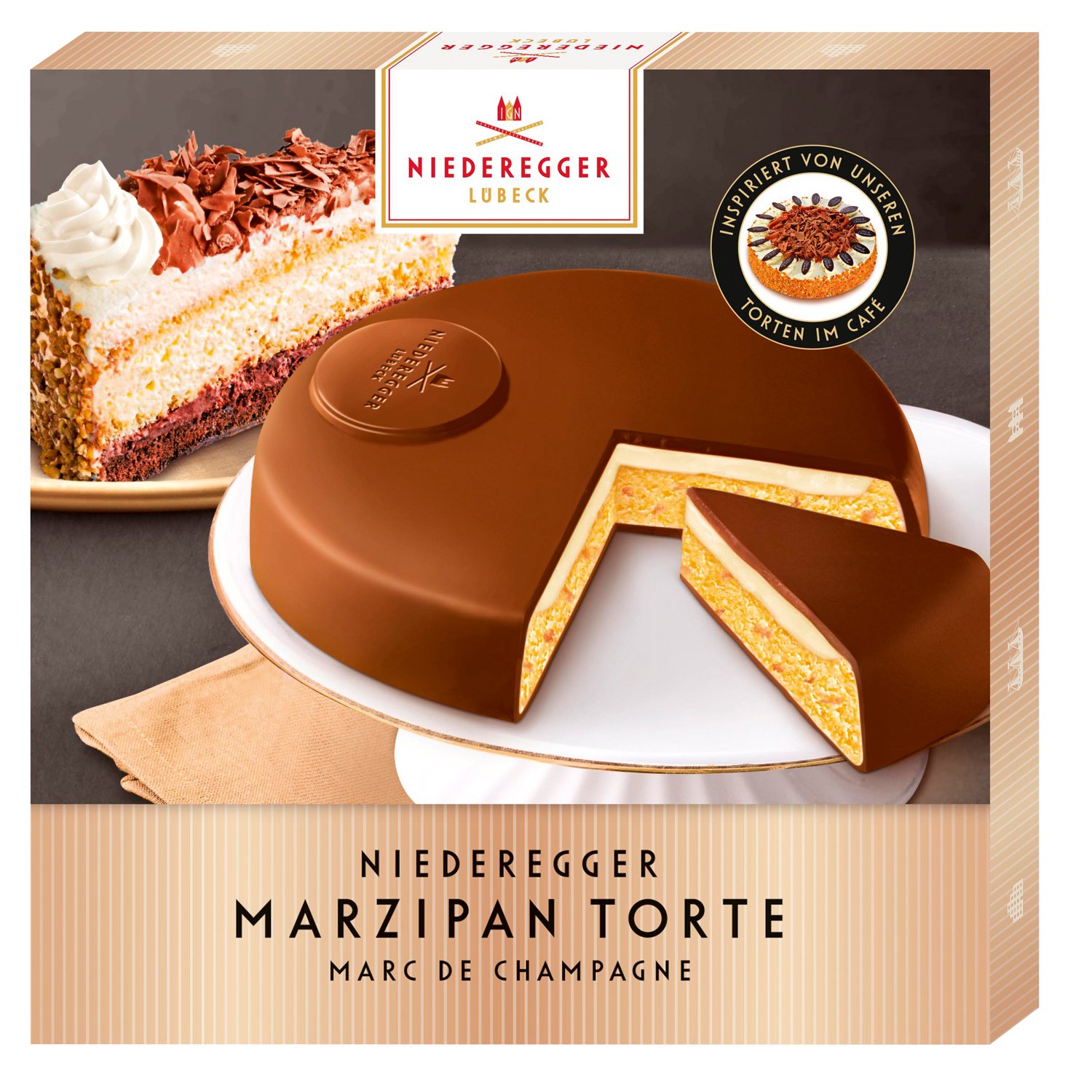 Marzipan cake Marc de Champagne - marzipan in dark chocolate  8x185g
