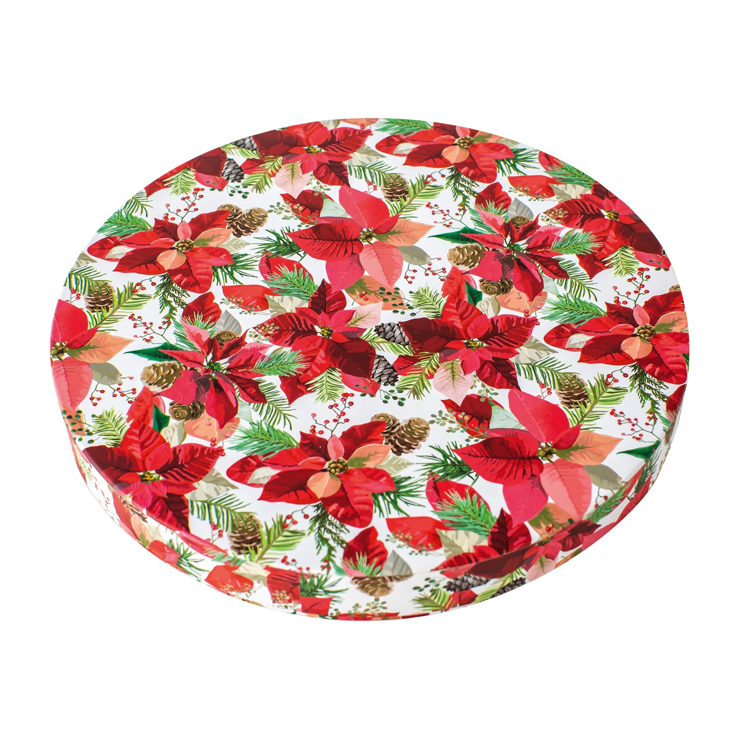 Large round rigid poinsettia box with pads & glassines 30cm x 3pcs