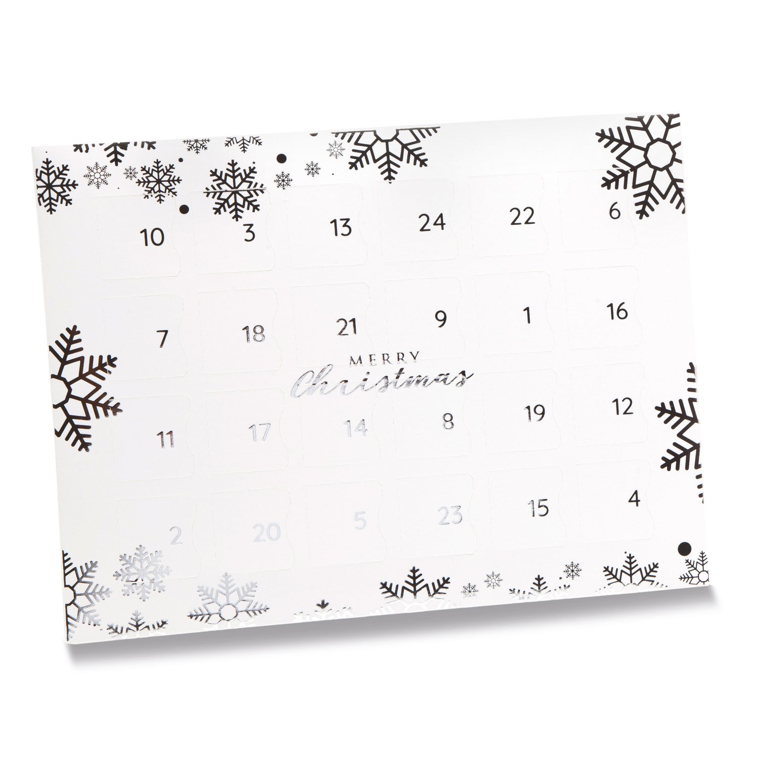 Premium white snowflake design advent - 192 x 32.5 x 252mm - 10xpcs