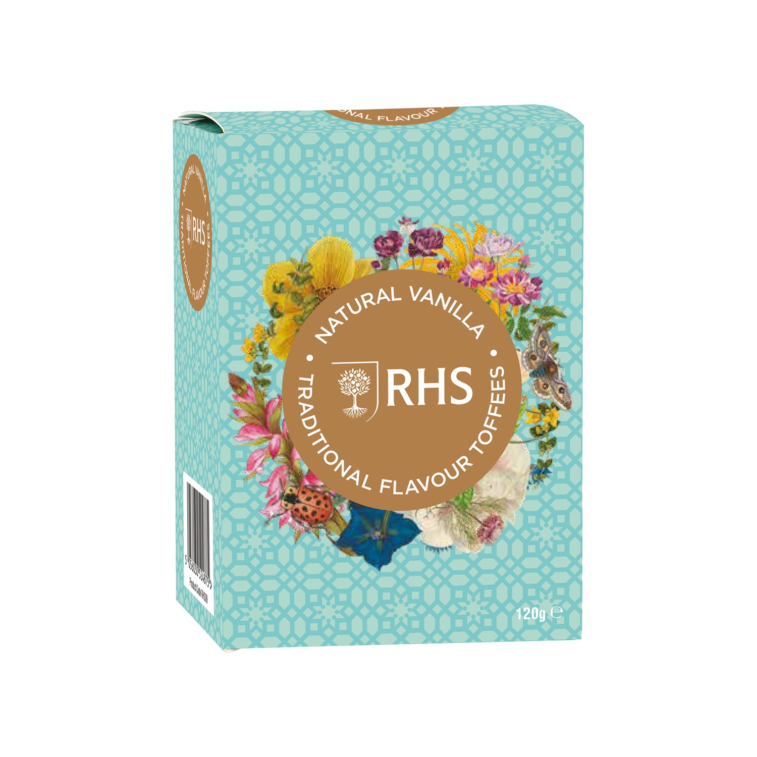 Natural vanilla traditional flavour toffees in carton 12x120g