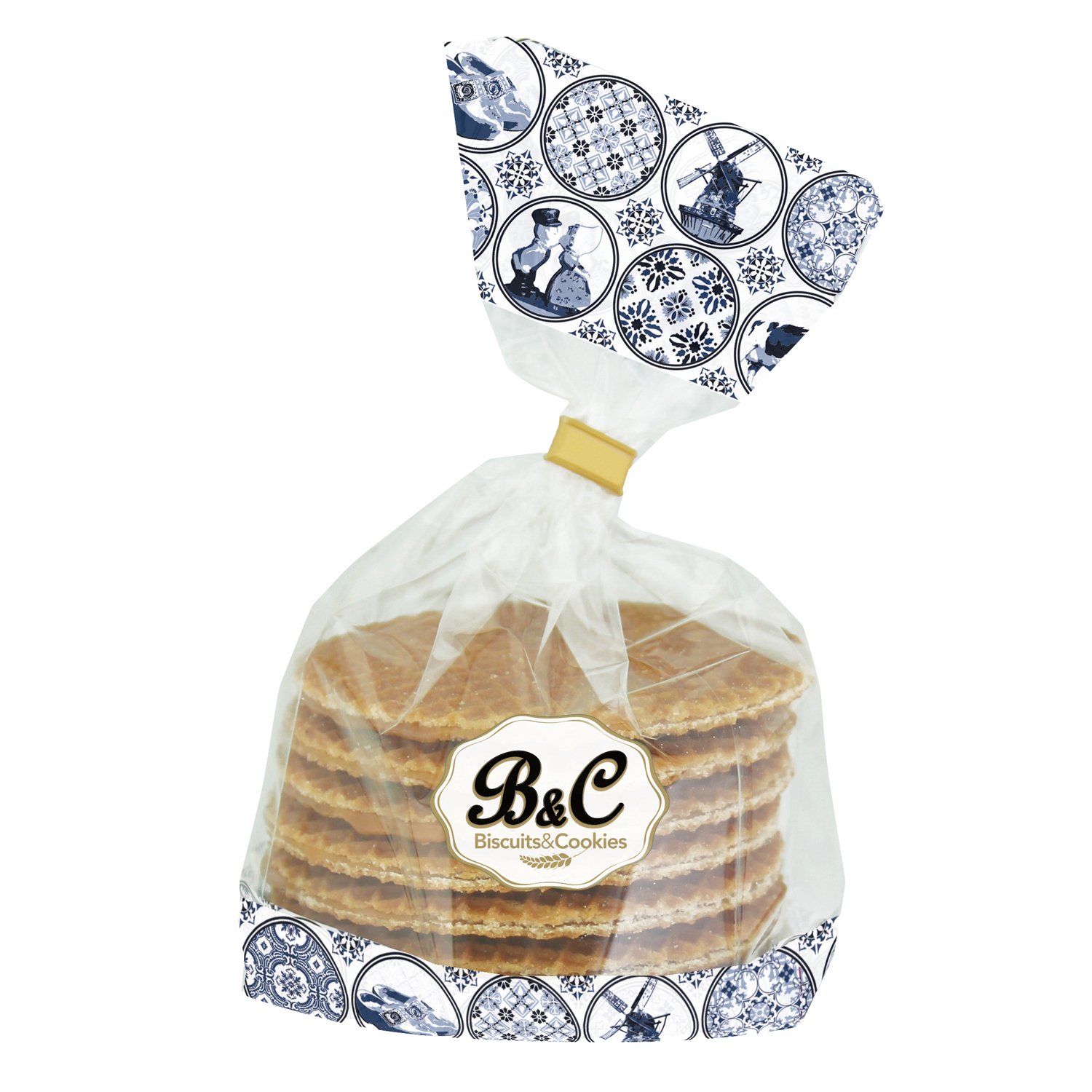 Caramel wafers in blue design clear bag - VAT FRE 12x260g