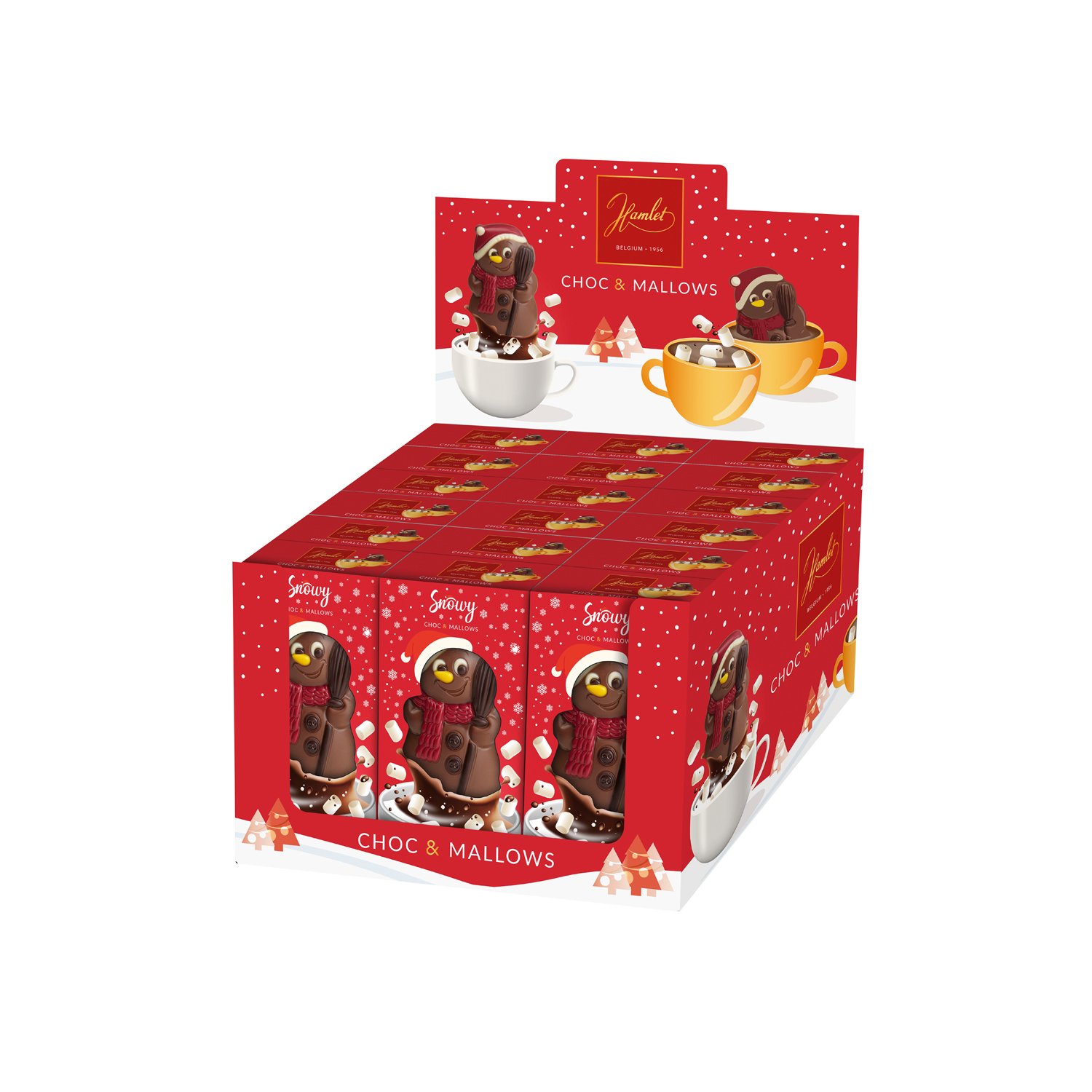 Display of milk choc melting Snowy figure with mallows - VAT FREE 18x65g