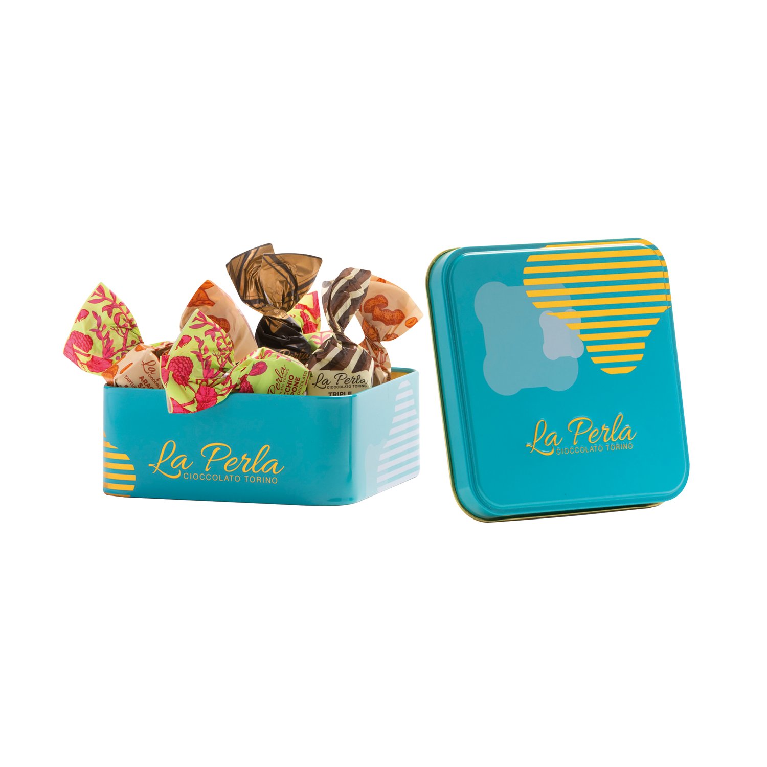 La Latte assorted mini tins of chocs and truffles 12.5x12.5x5cm  12x100g