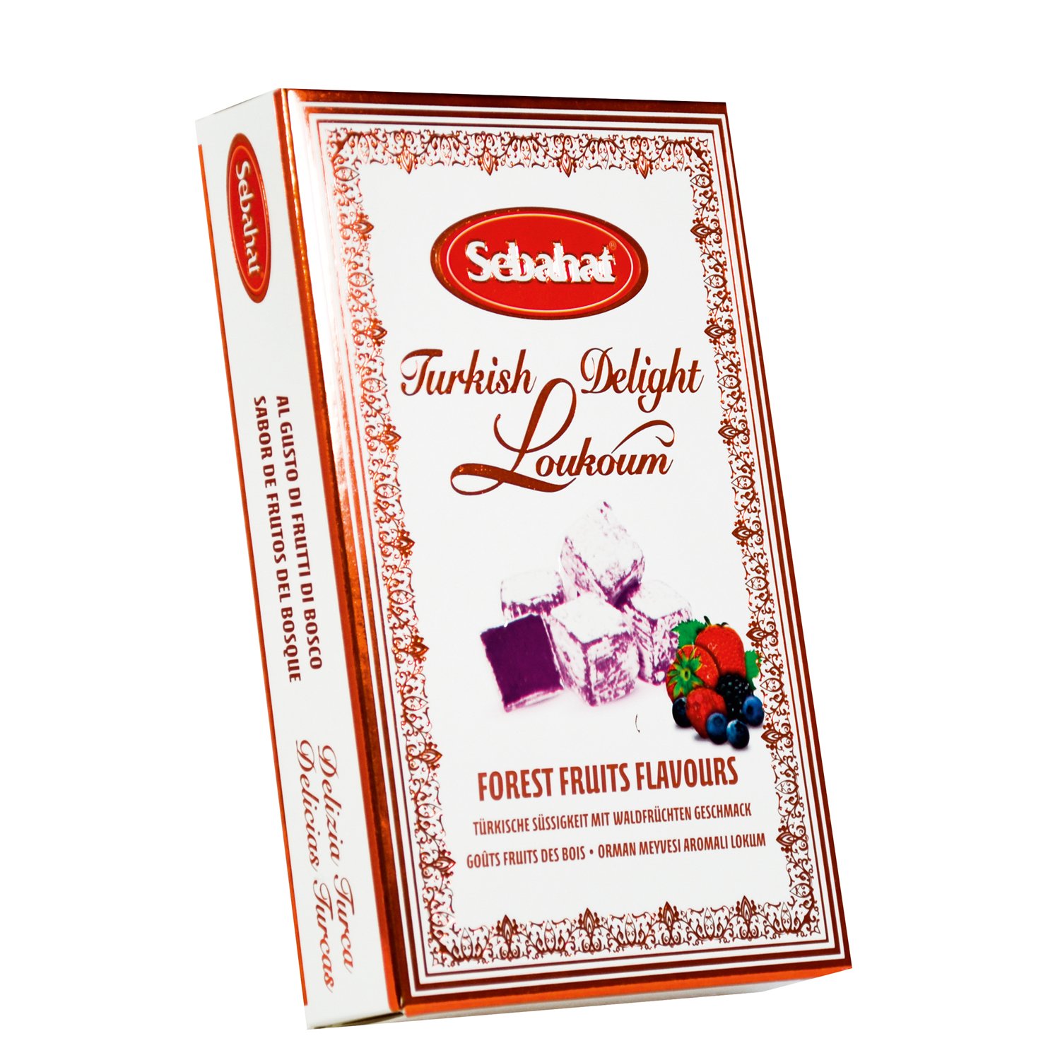 Forest Fruit flavour Turkish delight in gift box 12x200g