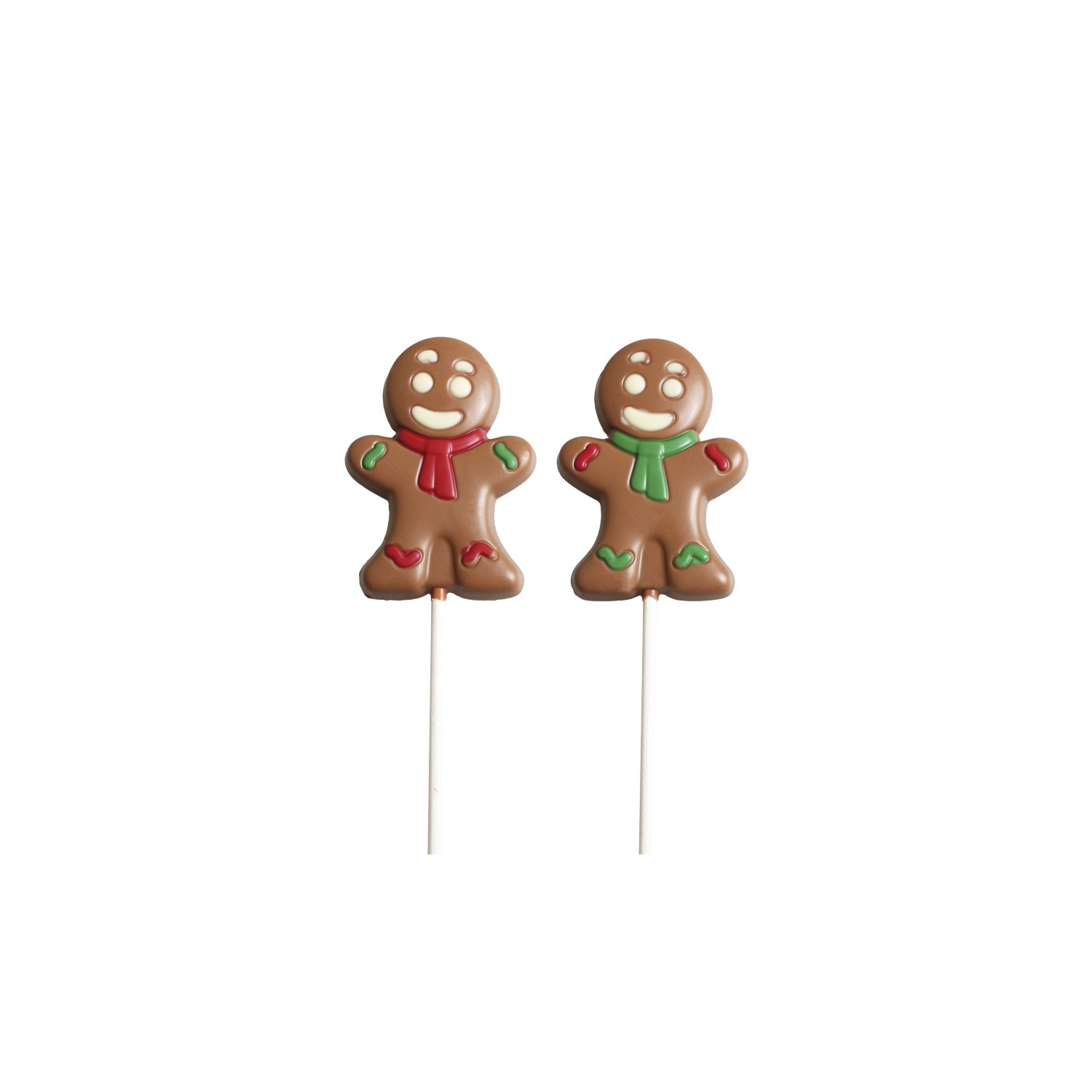 Solid decorated milk chocolate gingerbread person lolly - 24x30g
