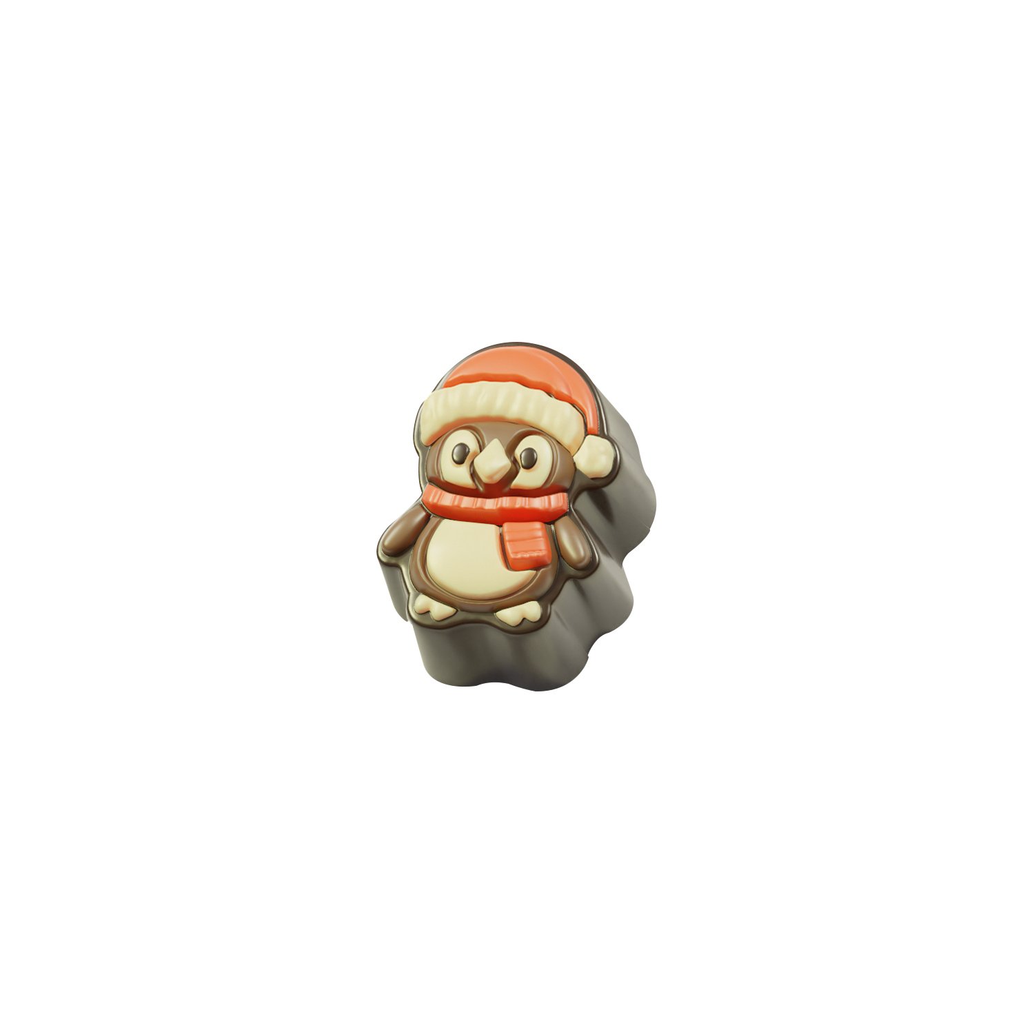 Decorated milk choc hazelnut paste filled Penguin - app 90pcs x 1.35kg
