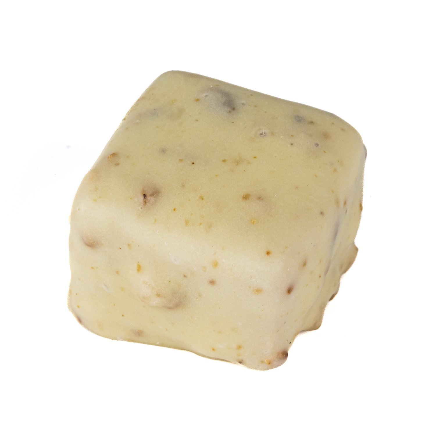 Nougatine - white choc square with hazelnut praline 13g approx 3kg - 231pcs