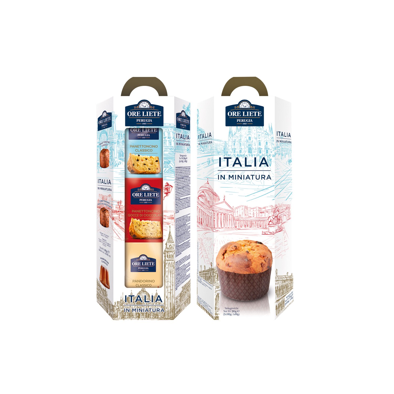 Tris Mignon - mini Panettone / choc chip / Pandoro - VAT FREE 8x280g