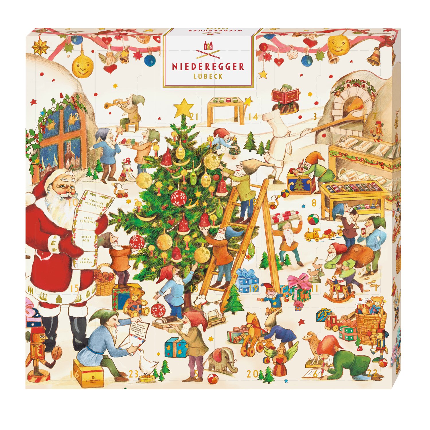 Mini Elves workshop advent with marzipan specialities 10x168g