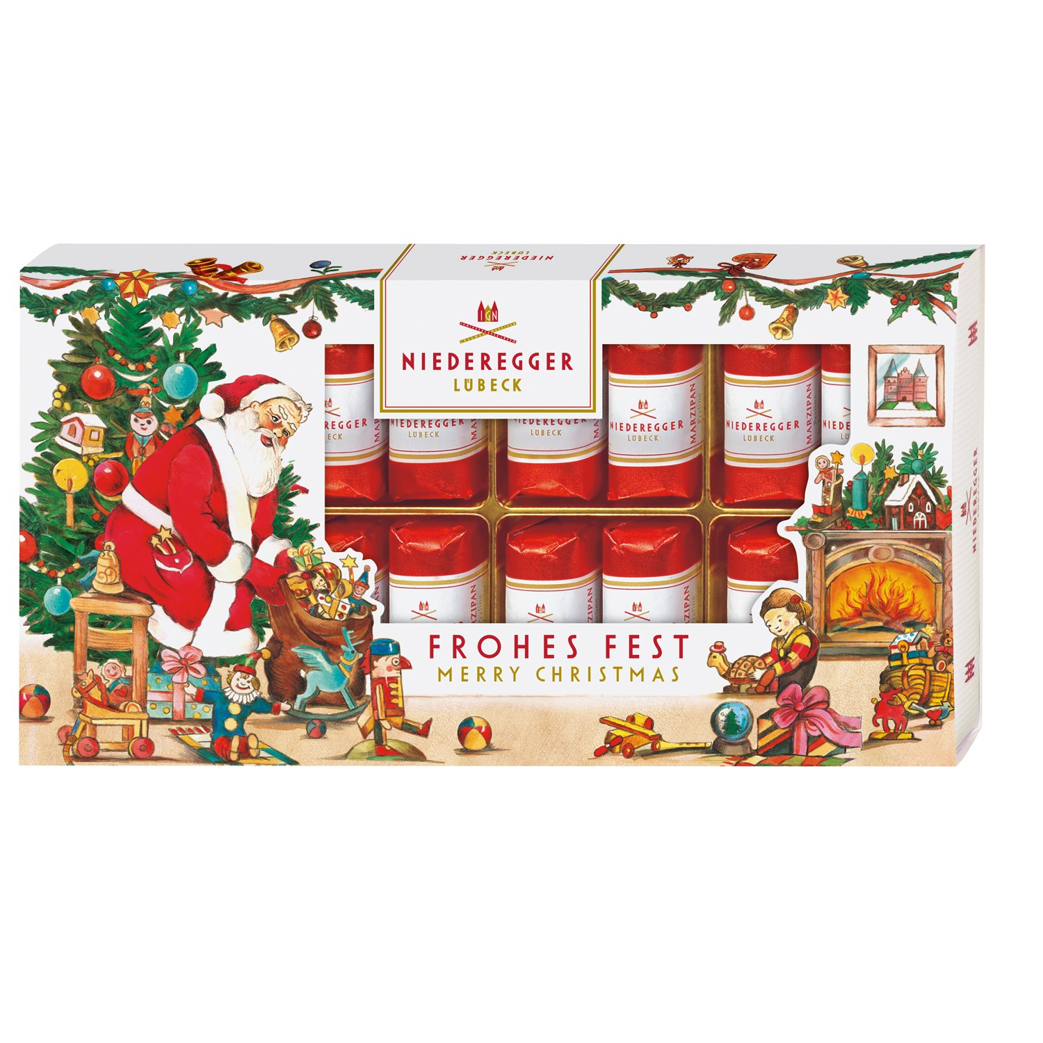 Classic marzipan loaves in dark chocolate in Christmas box 10x200g