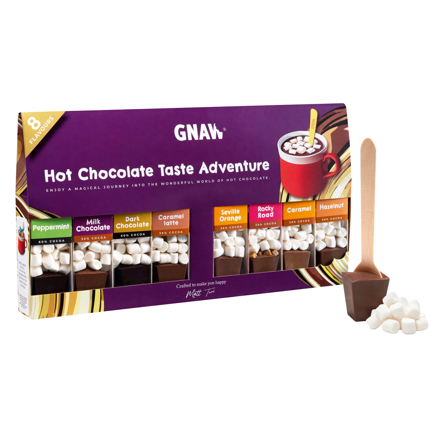 Gnaw Taste Adventure hot chocolate spoons gift set - VAT FREE 3x320g