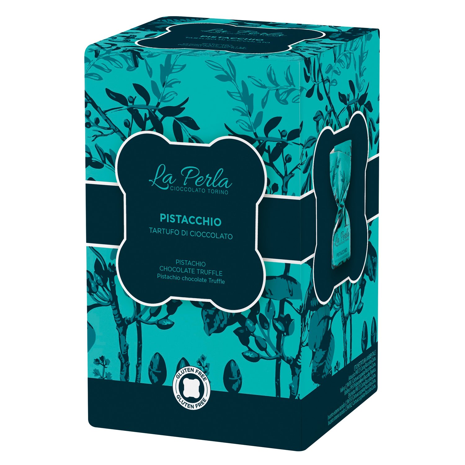 Classic sweet white choc truffles with pistachio in gift box 12x150g
