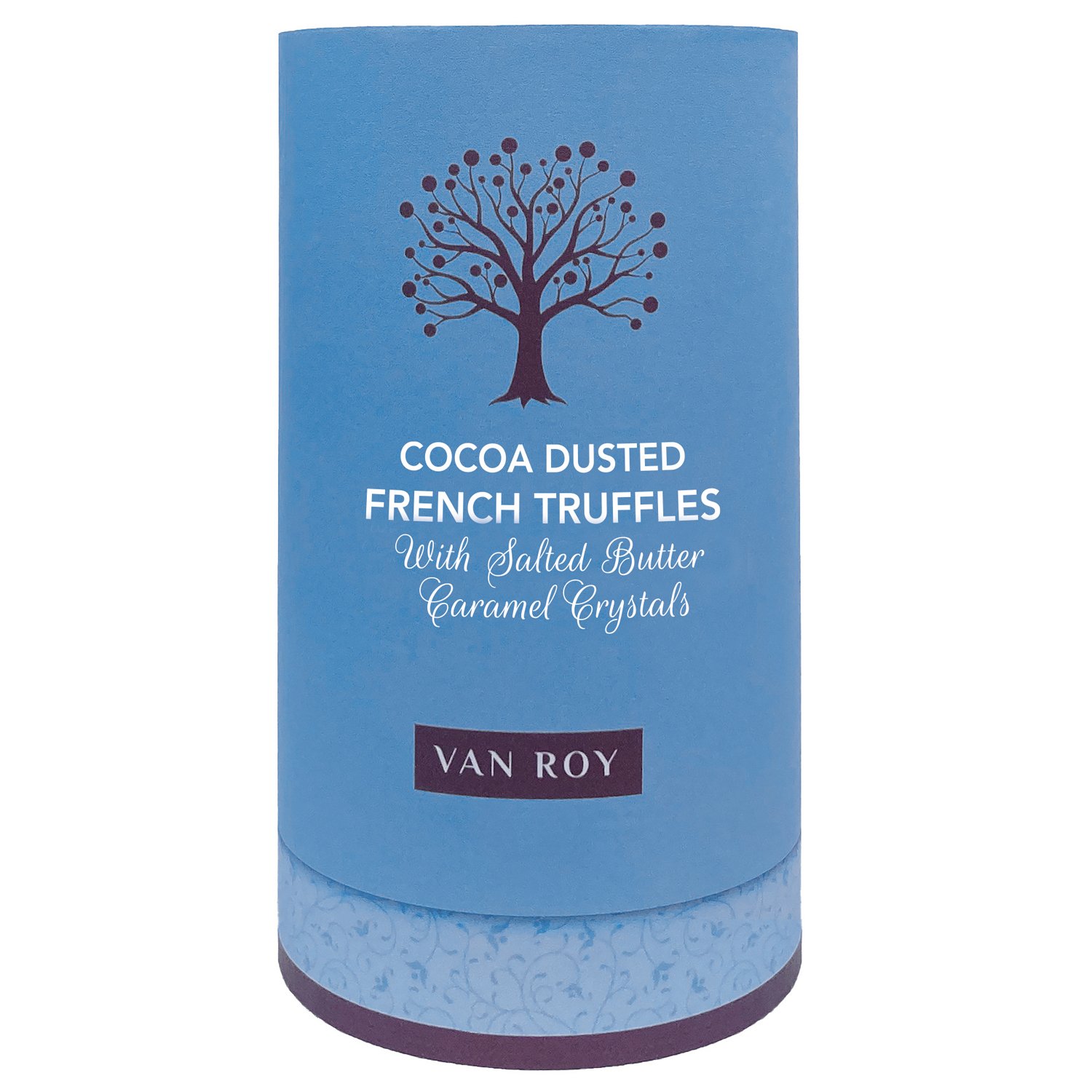 Van Roy cocoa truffles with salted caramel in rigid tube 8x150g