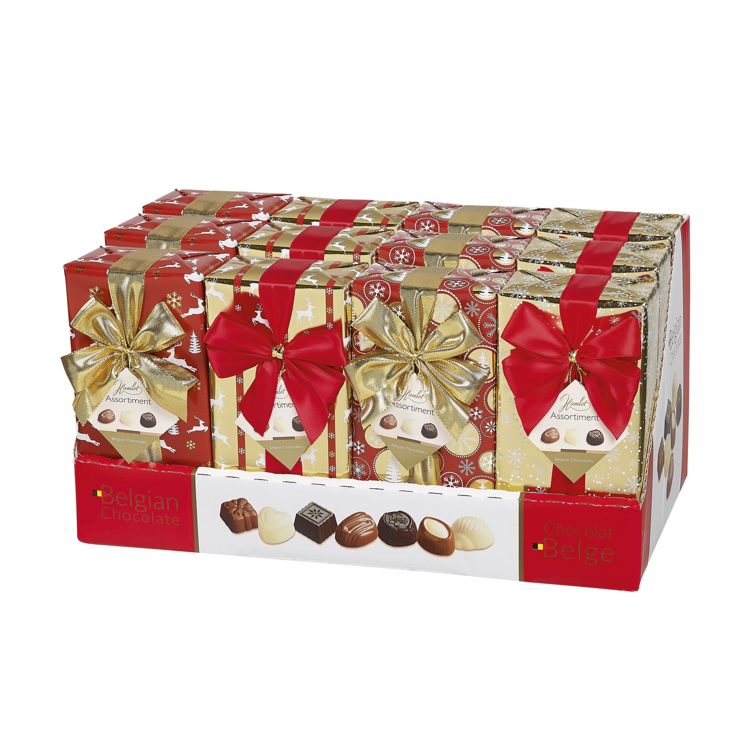 Hamlet Xmas Line wrapped gift box of assorted chocolates  - 12x250g