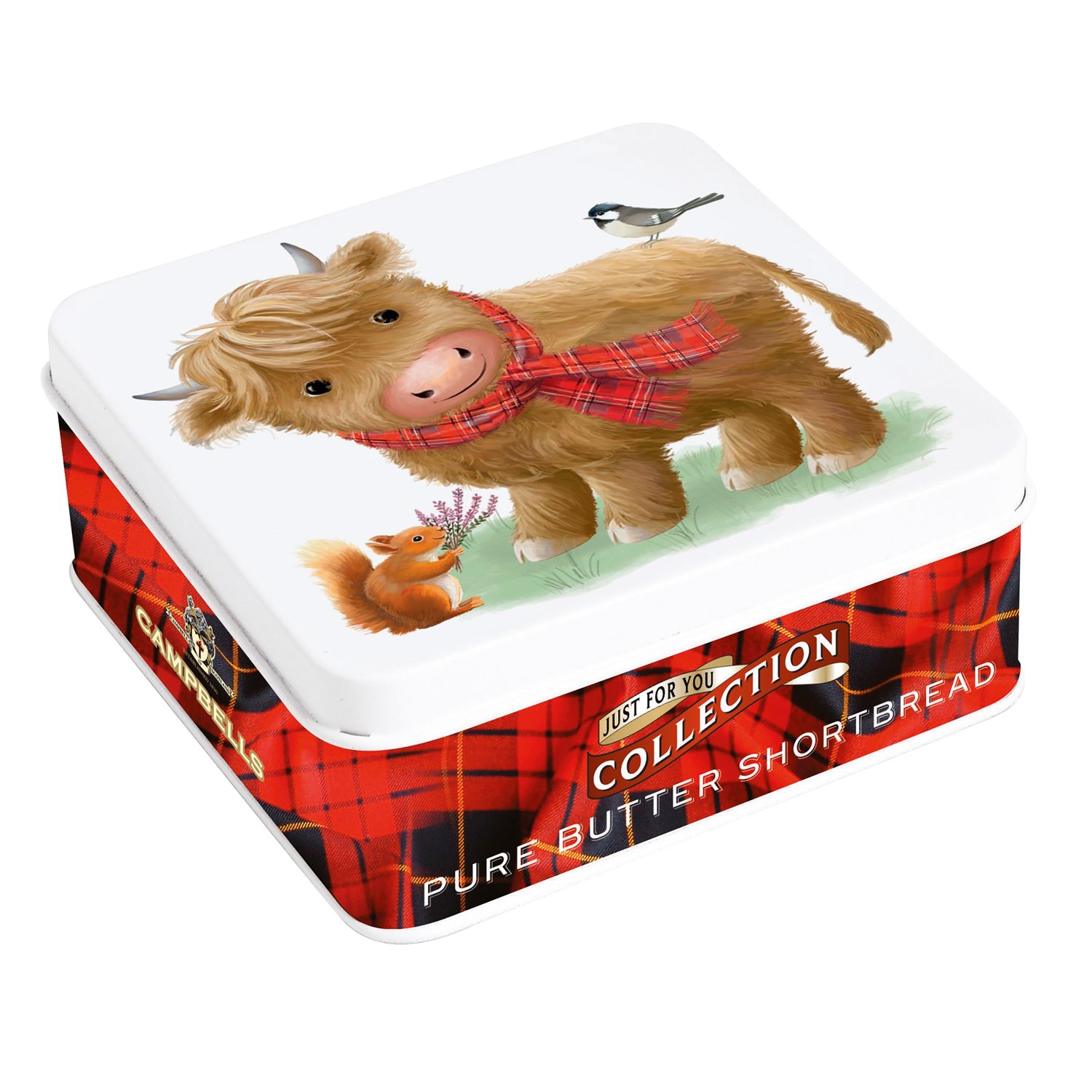 Cute Highland cow tin of shortbread fingers - VAT FREE 12x90g