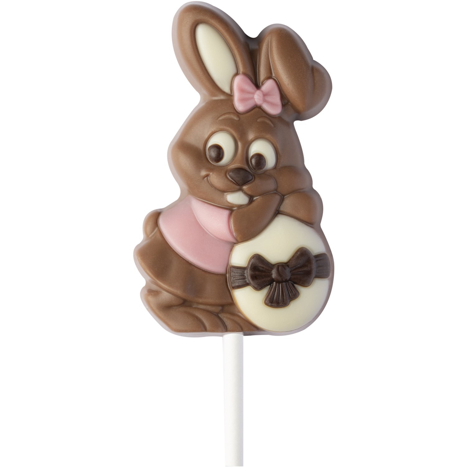 Decorated milk choc bunny couple lollies in display stand - 164mm - 18x25g