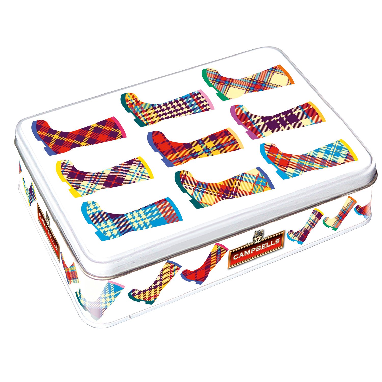 Tartan wellingtons tin of assorted shortbread shapes - VAT FREE 12x150g