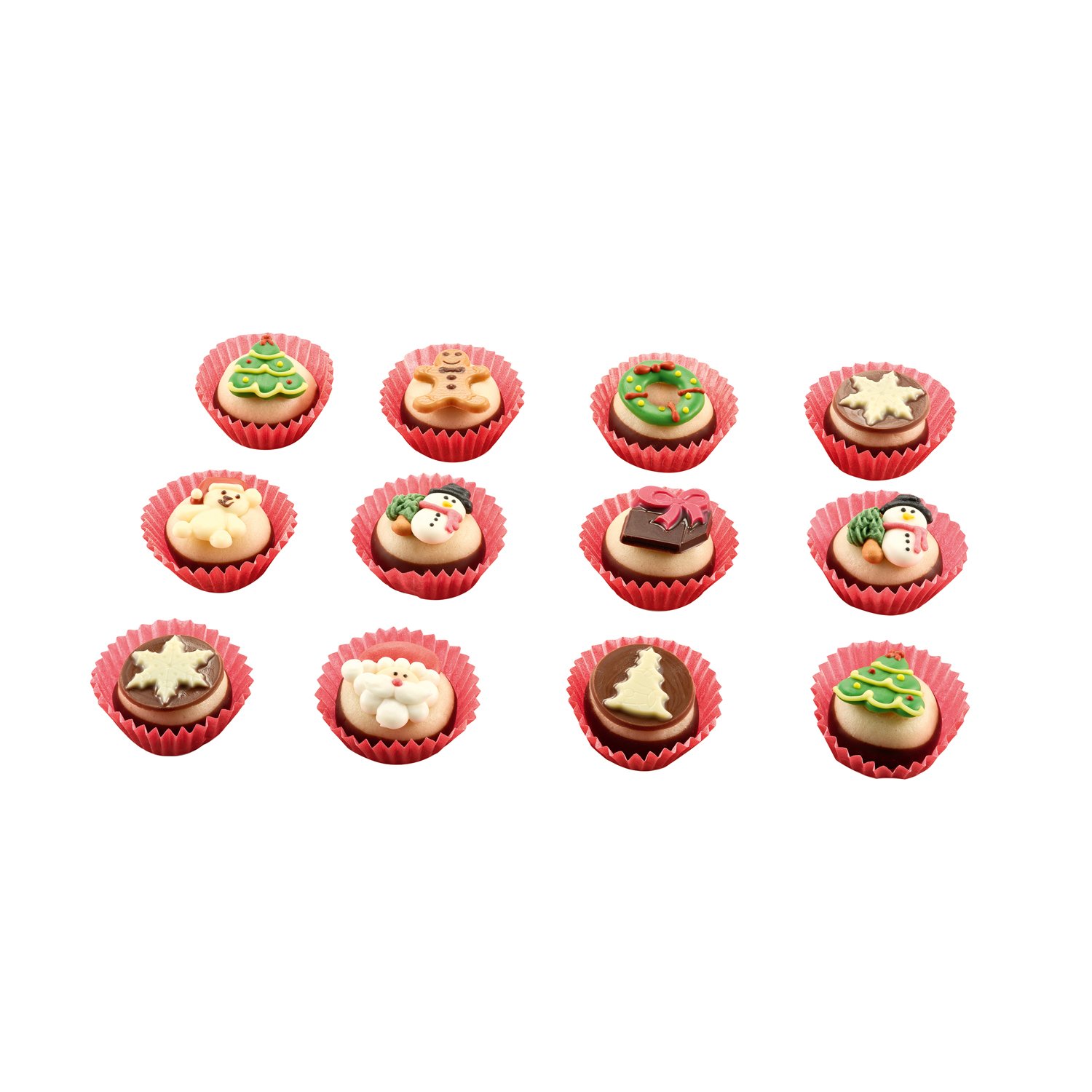 Christmas marzipan cupcake pieces dipped in chocolate approx 18g x 1.5kg