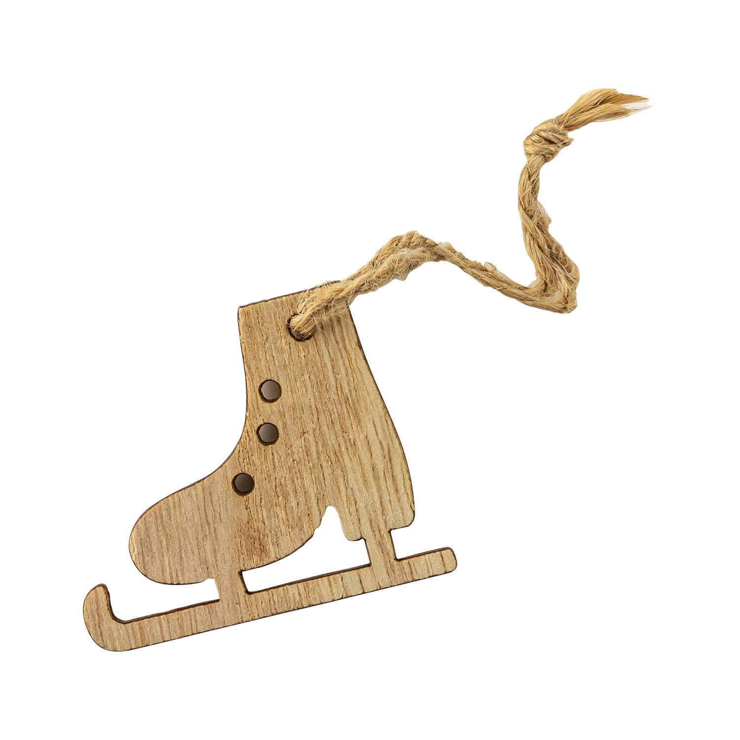 Wooden skate hanger with rope loop 4 x 5cm - 24xpcs