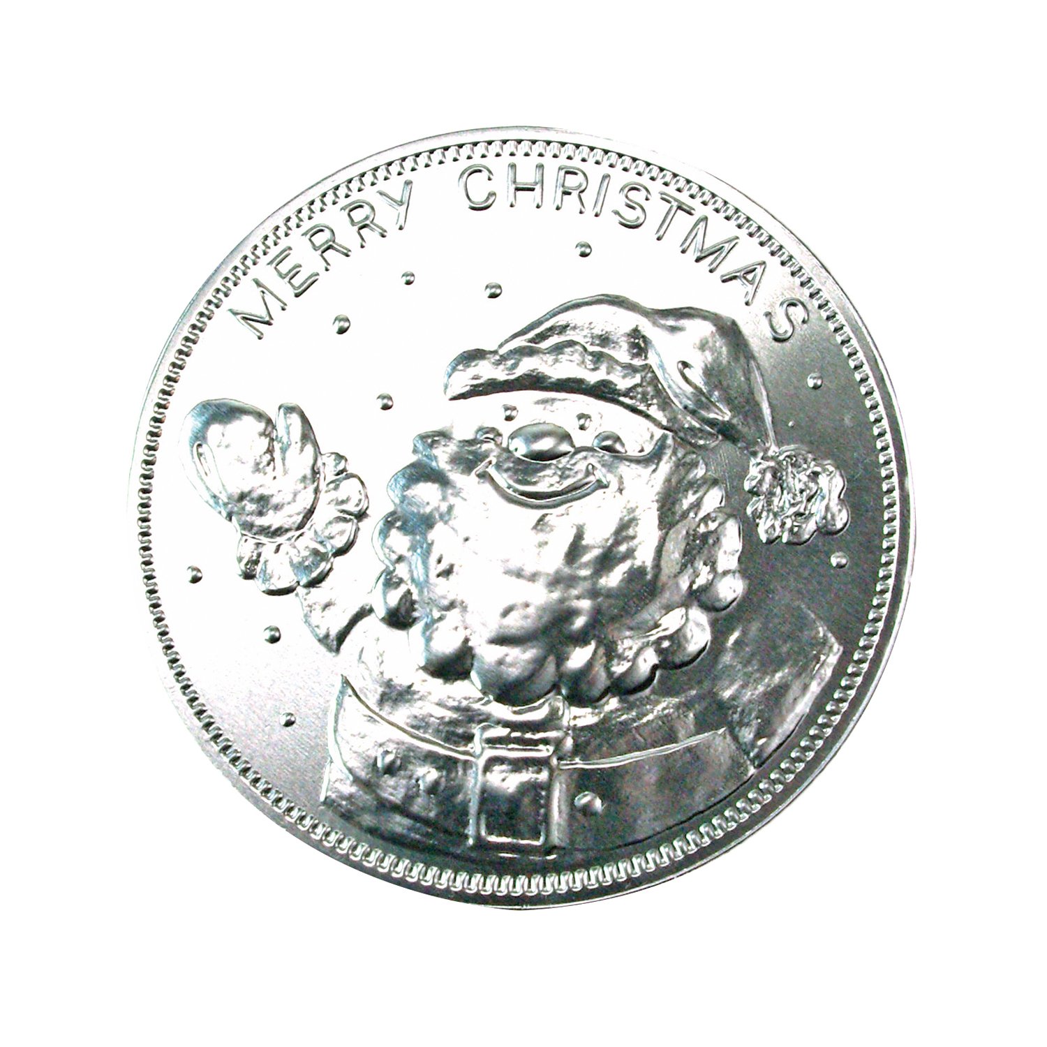 Silver foiled milk chocolate giant coins 125mm 12x90g