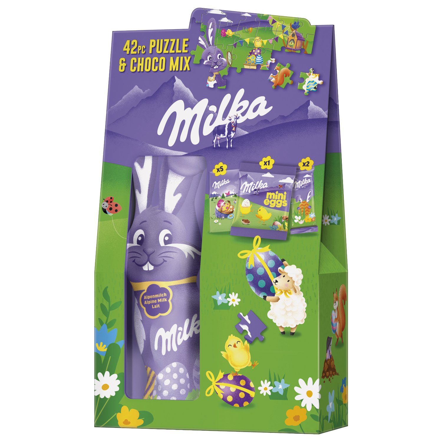 Milka puzzle and choc mix in carton - 14x124g