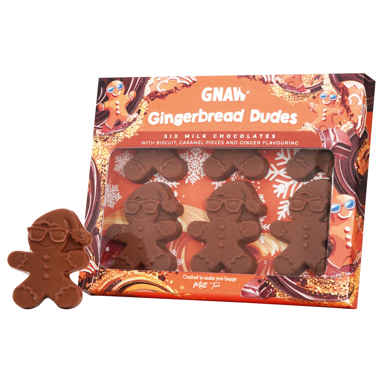 Gnaw milk chocolate mini Gingerbread Man gift set  6x180g