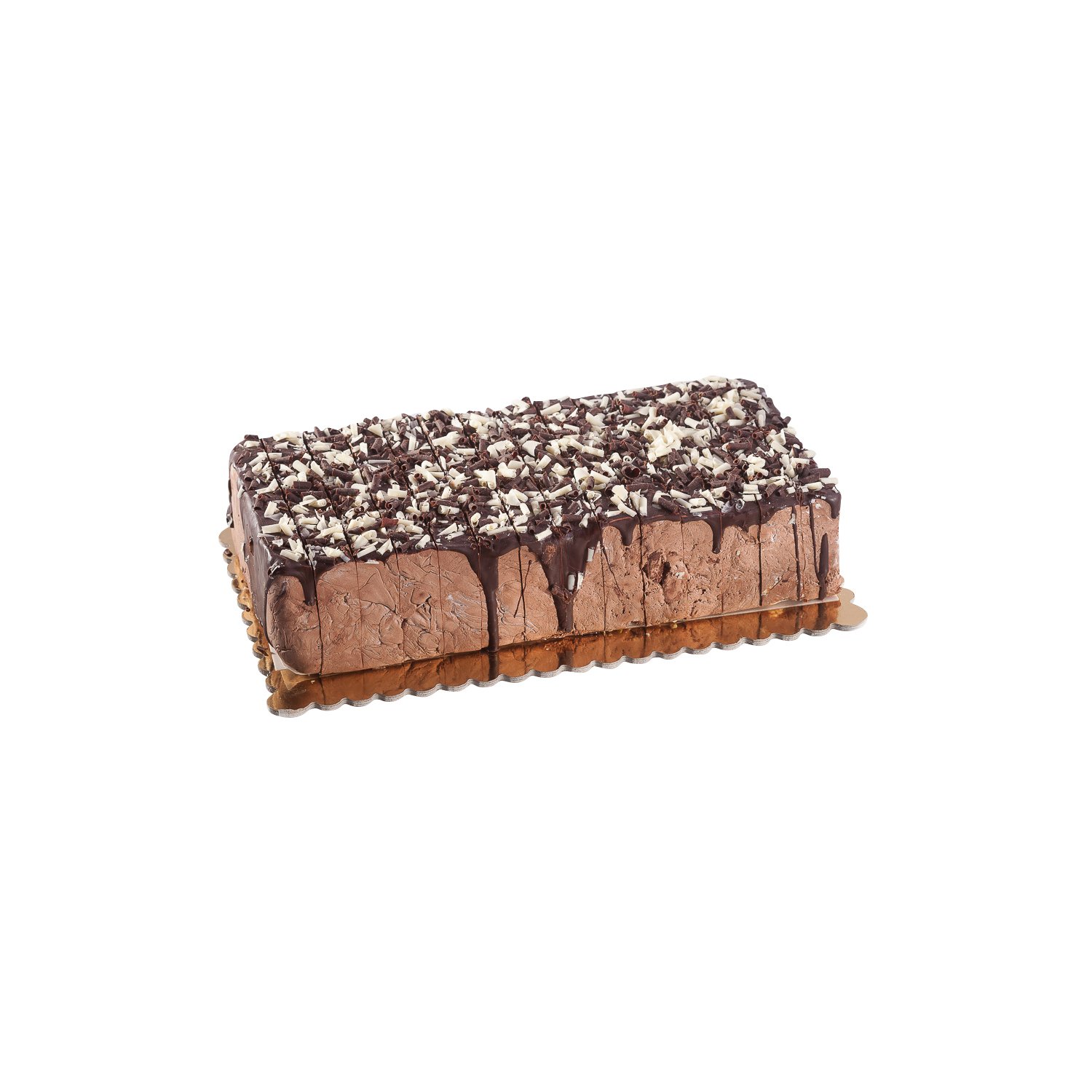 Chocolate flavoured rectangular soft nougat cake - approx 2.2kg x 14pcs