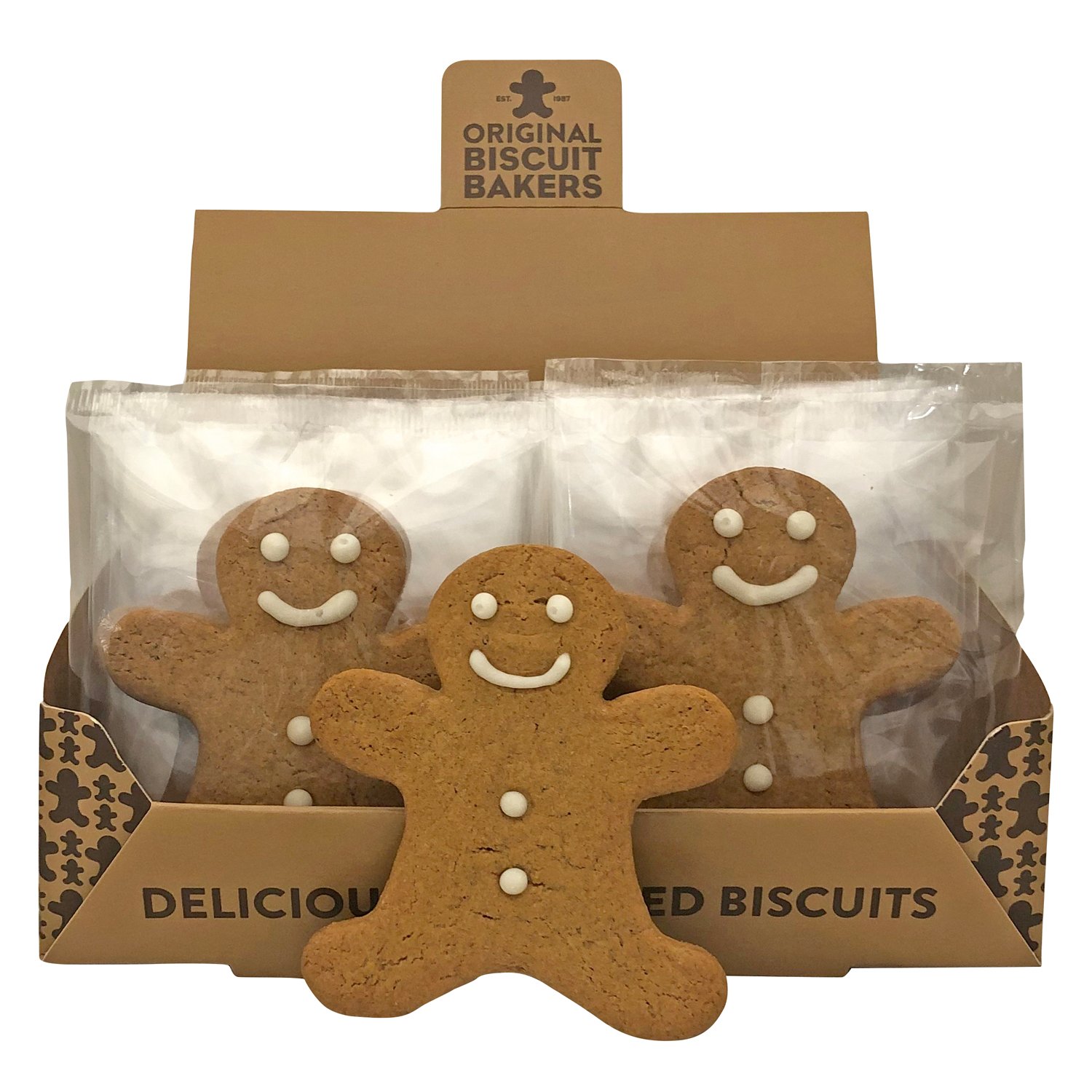 Gingerbread Man iced gingerbread biscuits display - VAT FREE x 20pcs